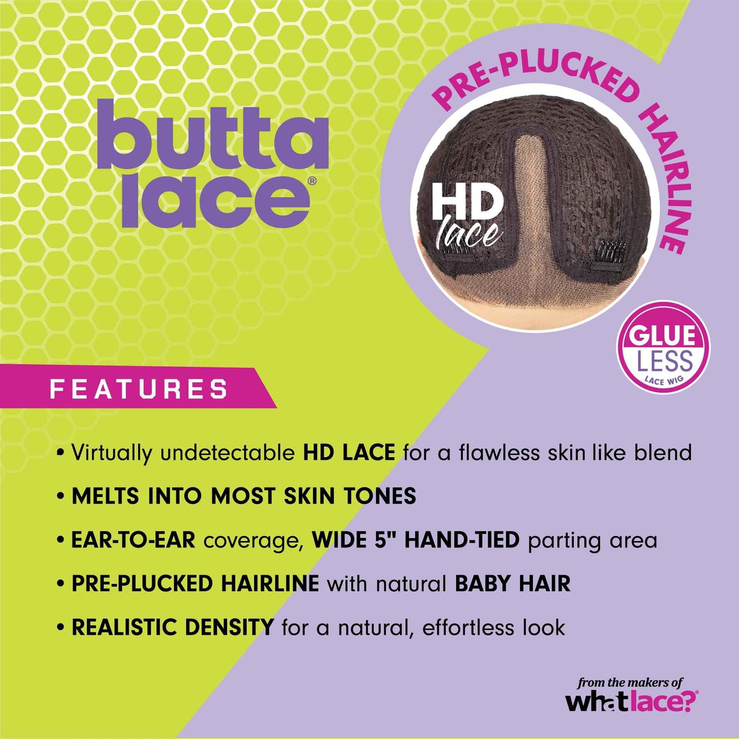 Sensationnel Butta Lace Wigs - Velvet Flow Unit Extra Wide 5 Inch Deep Parting Synthetic Preplucked Hairline Glueless Lacefront (1B OFFBLACK)