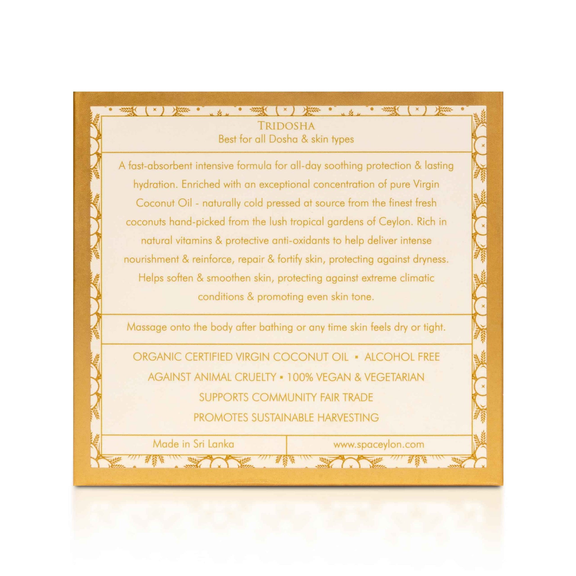 SPA CEYLON Virgin Coconut 30% Ultra Rich Body Cream | Hydrating | Suitable for all skin types