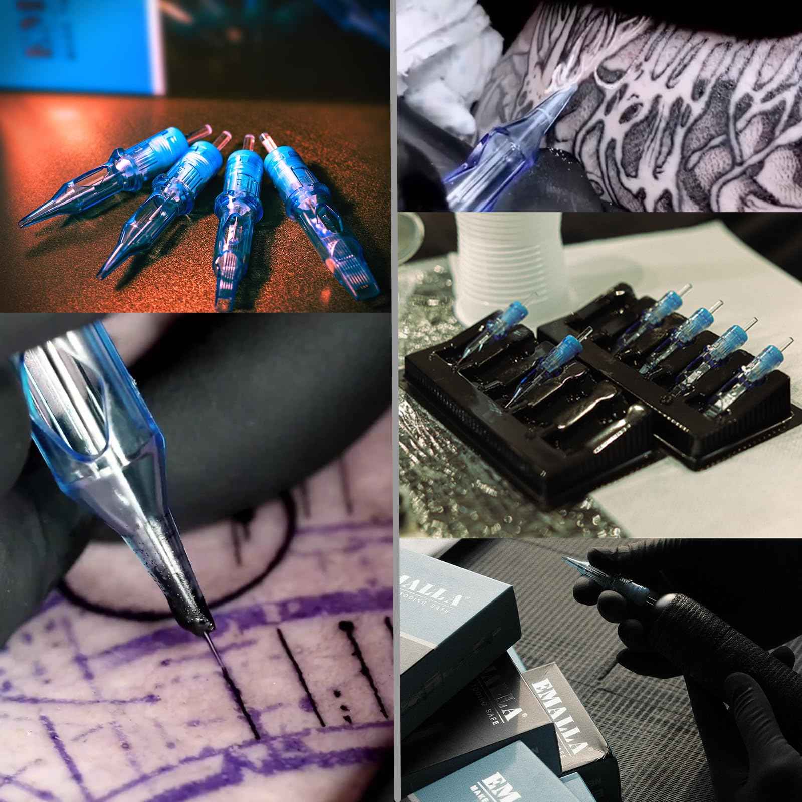 Tattoo Cartridges Needles, 20Pcs Tattoo Needles #10 Bugpin 23 Curved Magnum with Membrane Disposable Cartridges Tattoo Needles Long Taper for Permanent Makeup Tattoo Supplies (1023CML)