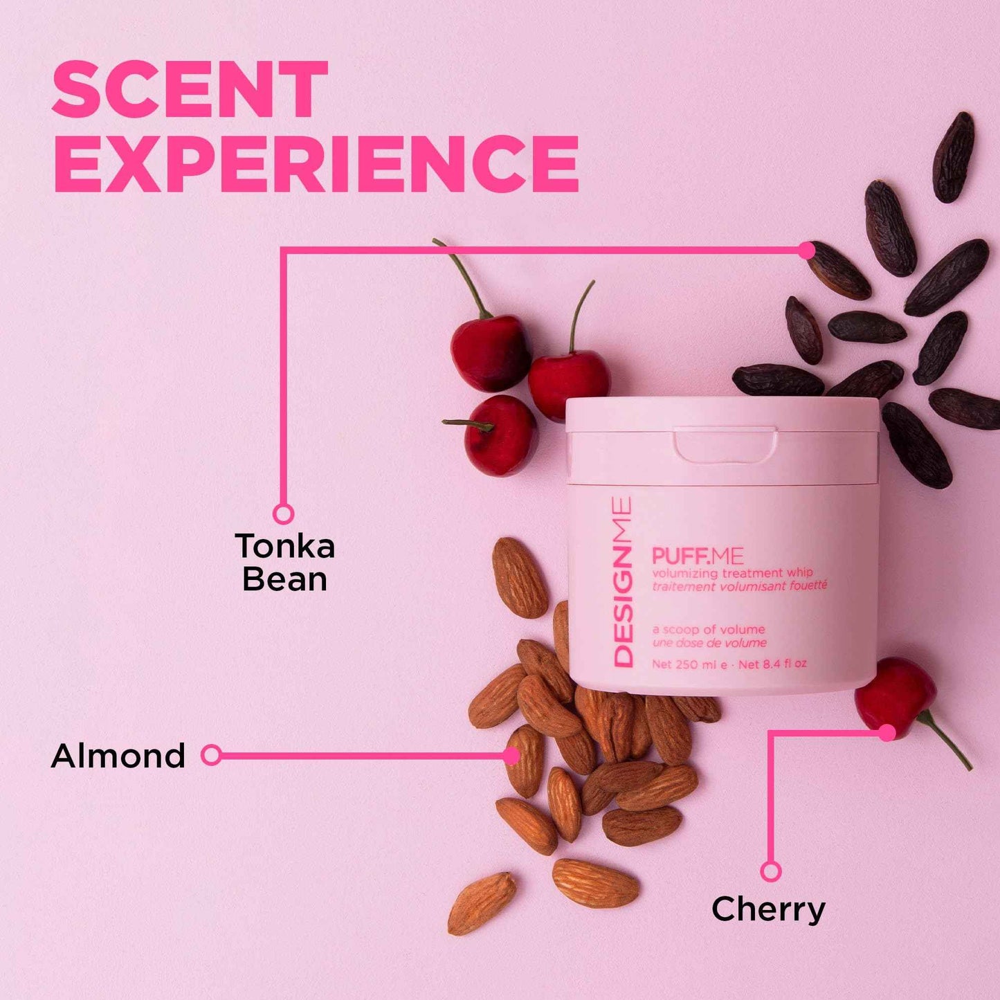 Design.Me PUFF.ME Volumizing Treatment Whip | Lightweight Hair Volumizer Mask with Hyaluronic Acid for Fine & Medium Hair | Adds Volume & Thickness | Strengthens, Detangles & Lifts Roots