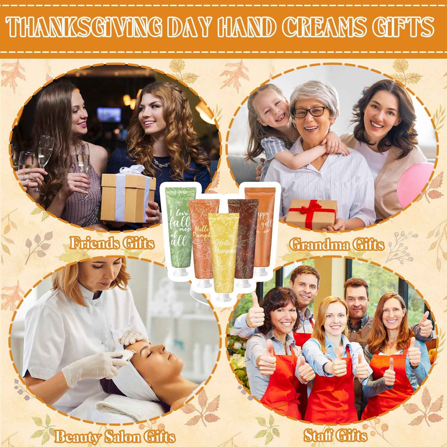60 Pcs Thanksgiving Fall Hand Cream Bulk, Mini Pumpkin Lotion, 30ml Natural Botanical Fragrance Fall Lotion for Chapped Hands, Thanksgiving Favors, Employee Gifts, Baby Shower, Travel, Work, Team