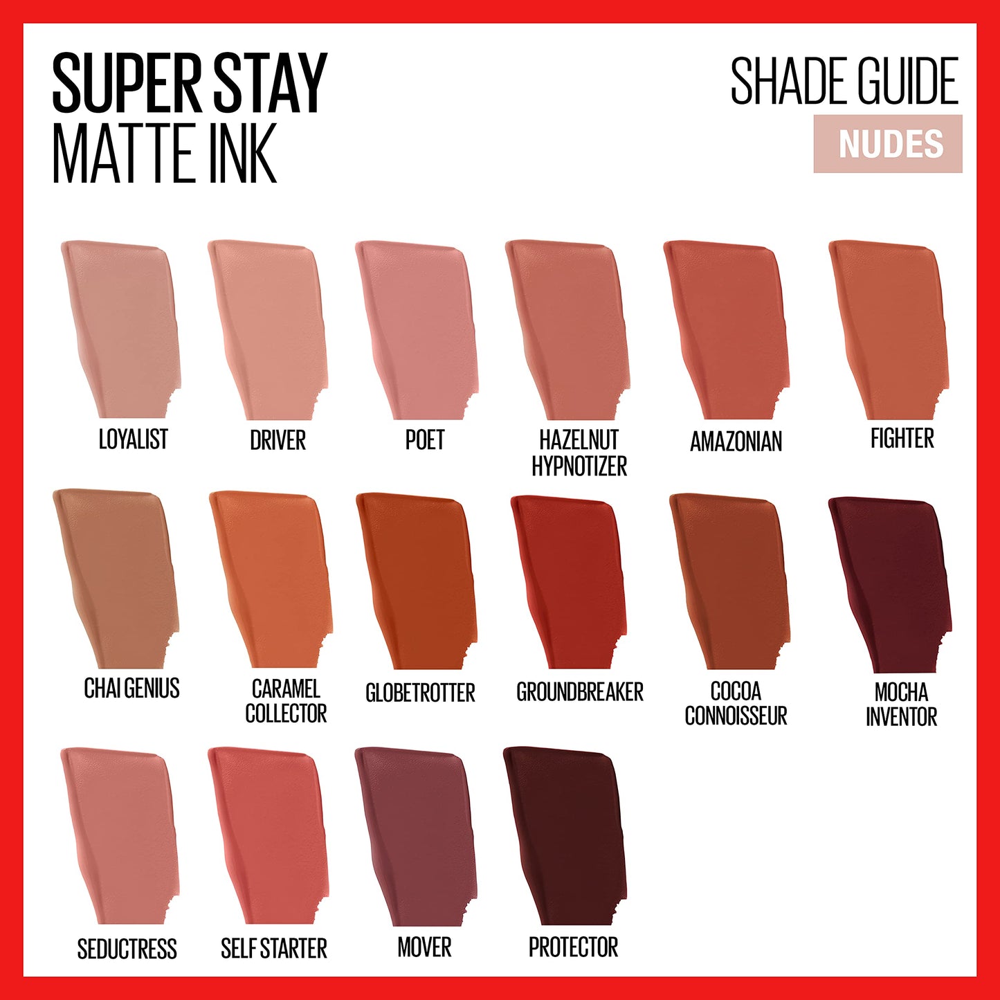 Maybelline Super Stay Matte Ink Liquid Lipstick Makeup, Long Lasting High Impact Color, Up to 16H Wear, Ground-Breaker, Maple Leaf Red, 1 Count