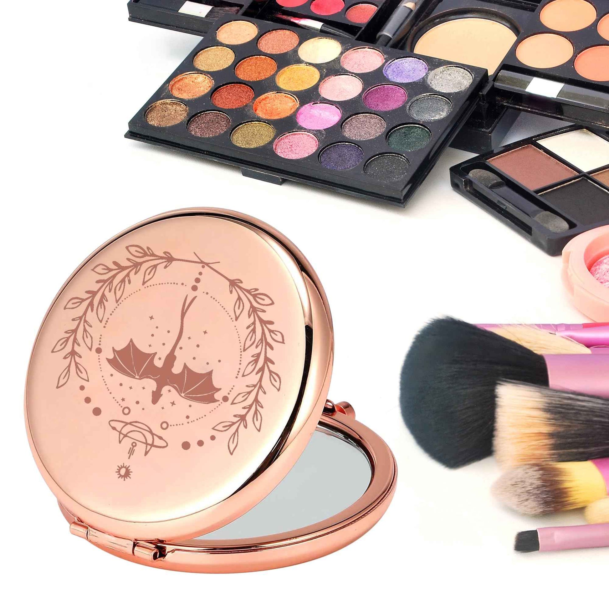CMNIM FWing Book Merch Gift Mirror FWing Book Dragon Makeup Compact Mirror Ya Fantasy Book Lover Travel Mirror Dragon Rider Gift