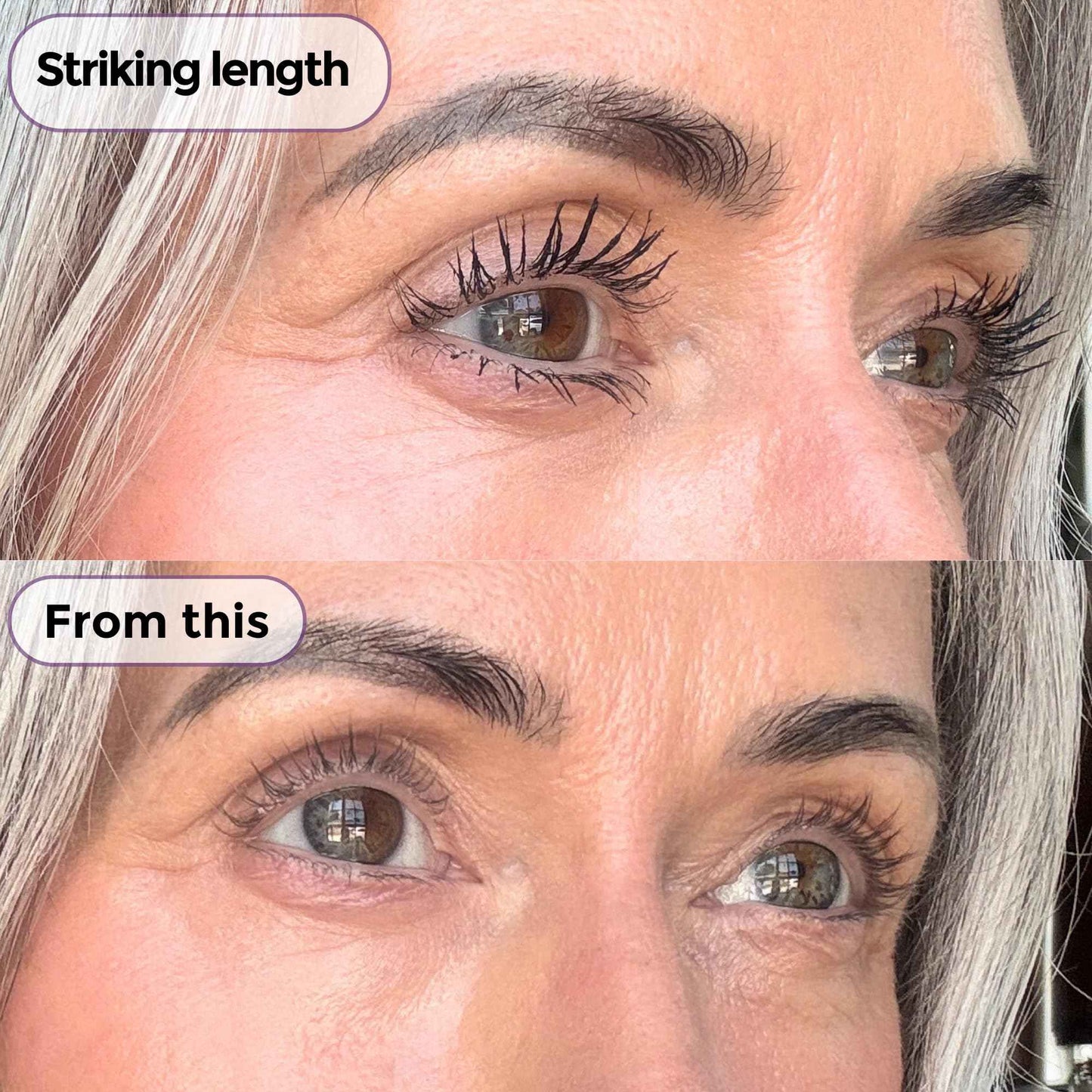 Rumi Cosmetiques VolumeCare+ Mascara For Mature Women - Extreme Length and Volume 2-in-1 Formula - No Clumps or Flaking, Long-Wearing, Hypoallergenic Mascara For Sensitive Eyes (Natural Black)