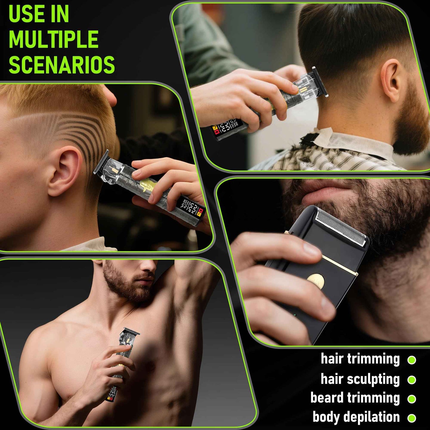 LQT Hair Clippers for Men, Professional Hair & Beard Trimmer Kit, Rechargeable Barber Clipper Set, Complete Grooming Gift for Dad, Men for Christmas