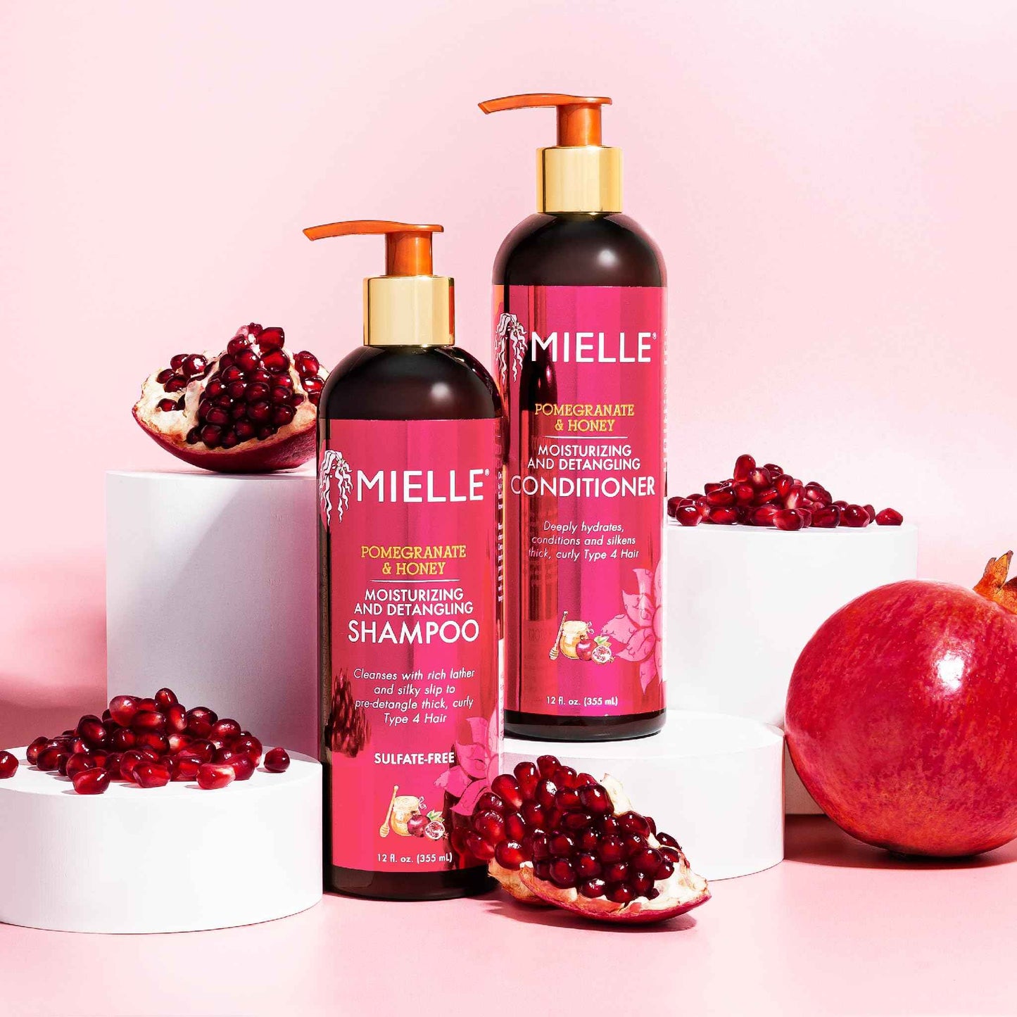 Mielle Organics Pomegranate & Honey Detangling Conditioner for Curly Hair - Deep Moisturizing Conditioner to Help Strengthen Strands, Prevents Breakage and Split Ends & Improves Hydration (32 Fl Oz)