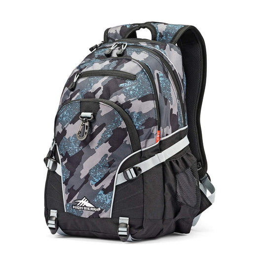 High Sierra Loop Backpack, Travel, or Work Bookbag with tablet sleeve, One Size, Graffiti/Black/Ash