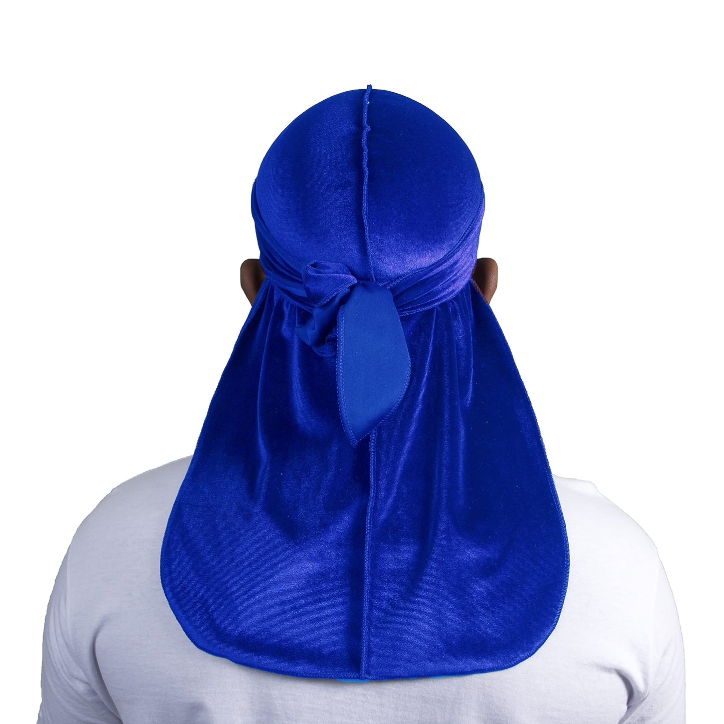 Velvet Durag for Men Wave Cap Velvet Dorag for Men Women 360 Wave (Blue)