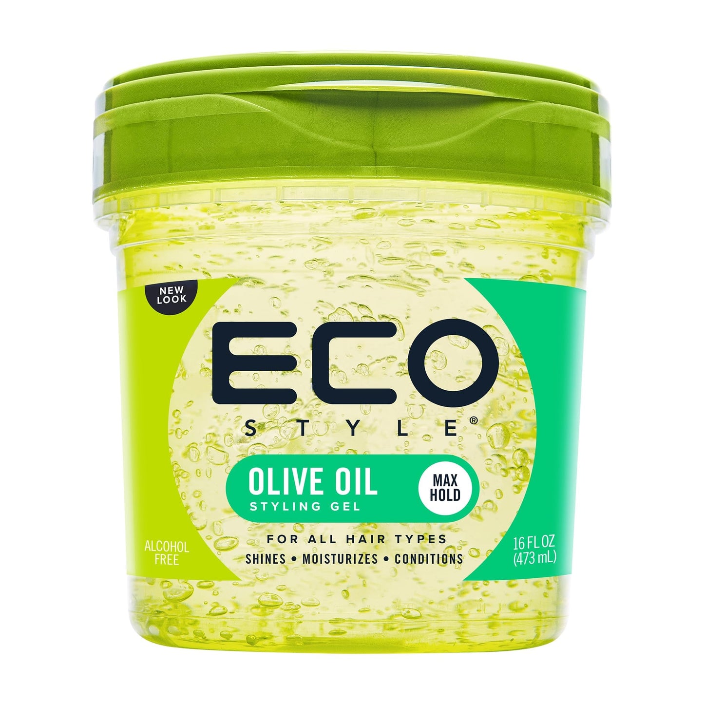 Eco Style ECOCO Style Gel Olive Oil-100% Pure Olive Oil-Adds Shine And Tames Split Ends-Weightless Style-Nourishes And Repairs-Adds Moisture To The Scalp-Superior Hold-Healthy Shine-16 Oz