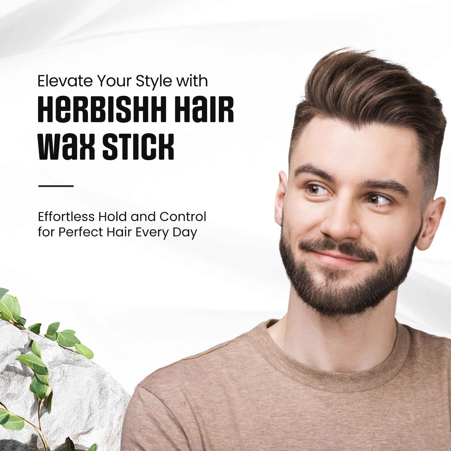 Herbishh Hair Color Shampoo (Black) - 400 mL + Hair Wax Stick