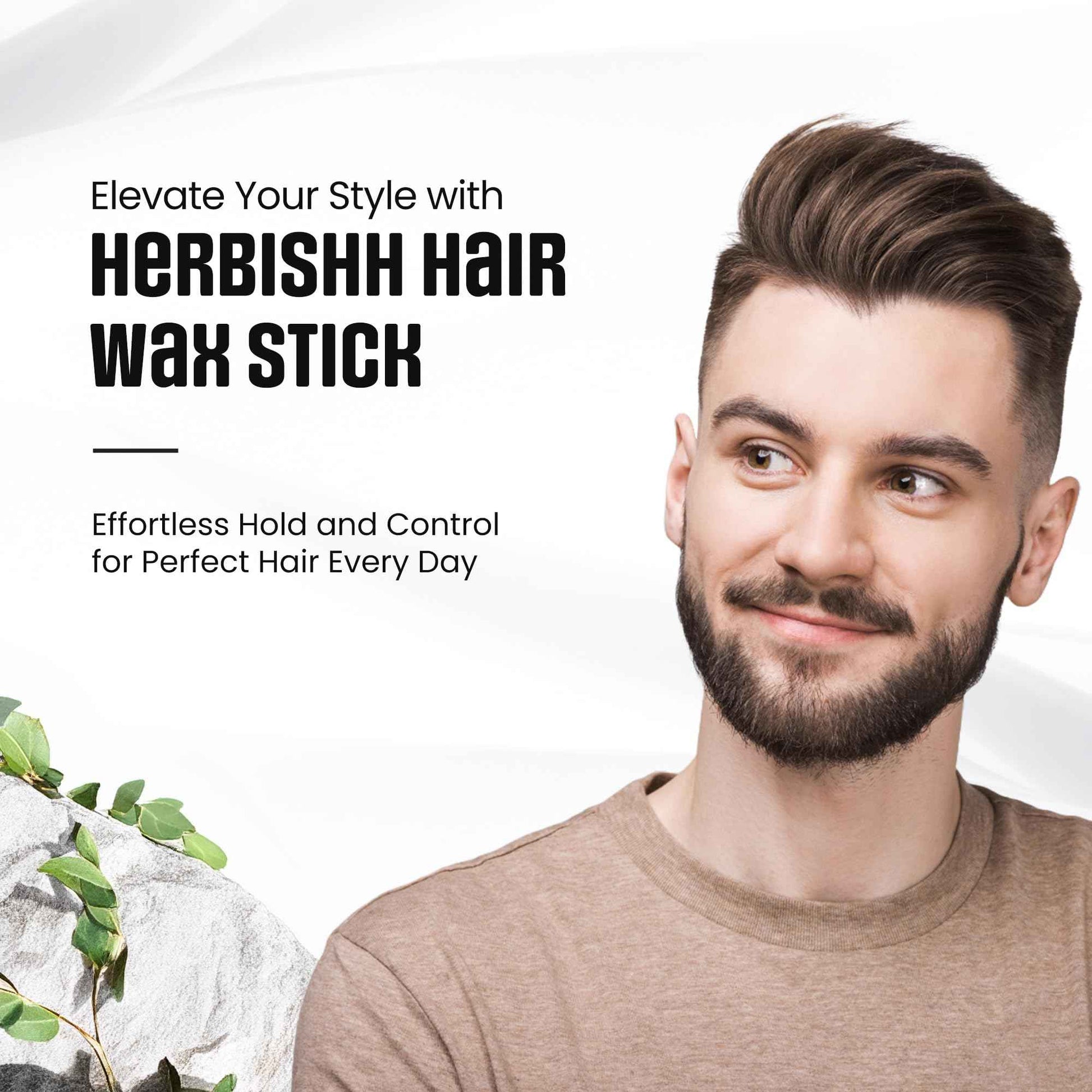 Herbishh Hair Color Shampoo (Black) - 400 mL + Hair Wax Stick
