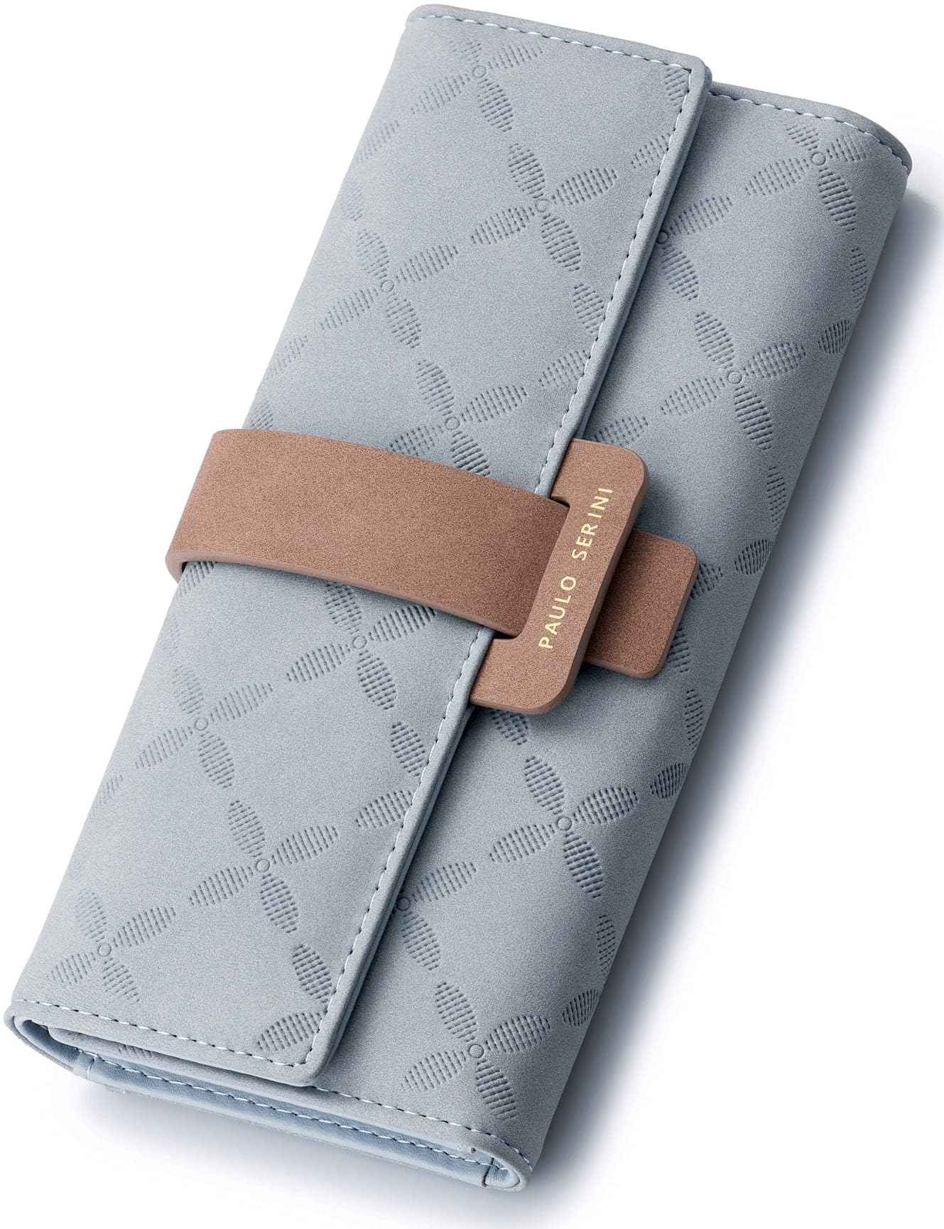 PAULO SERINI® Wallet Women - Womens Wallet with Coin Purse - Card Holder 9 Cards - Wristlet - Vegan Wallets for Women - Birthday Gifts for Women - Billeteras de Mujer - Carteras de Mujer - Sky Blue
