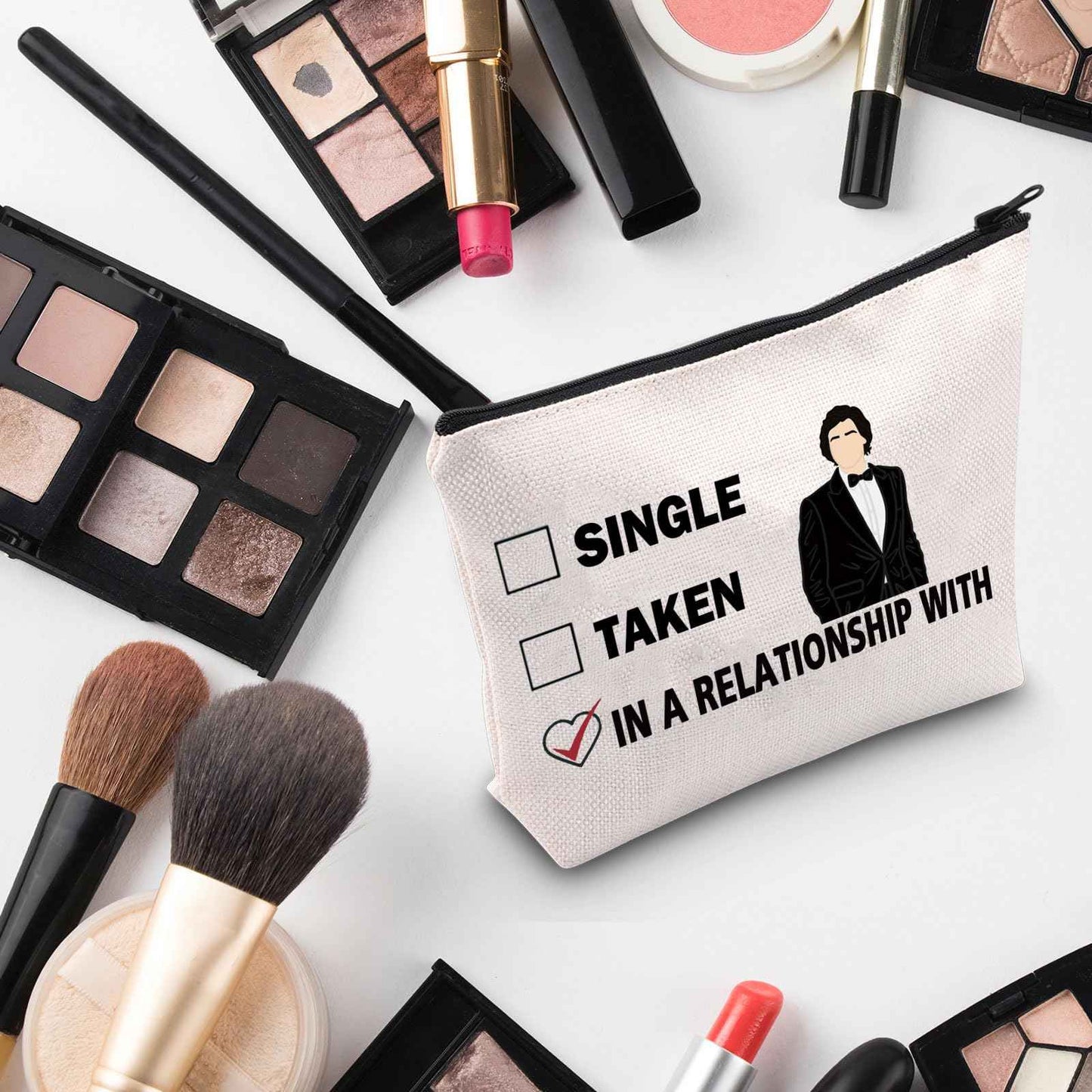 G2TUP A D inspired Gift Dating A D Makeup Bag A D Fan Cosmetic Bag A Merch Zipper Travel Bag (Dating A White Bag)