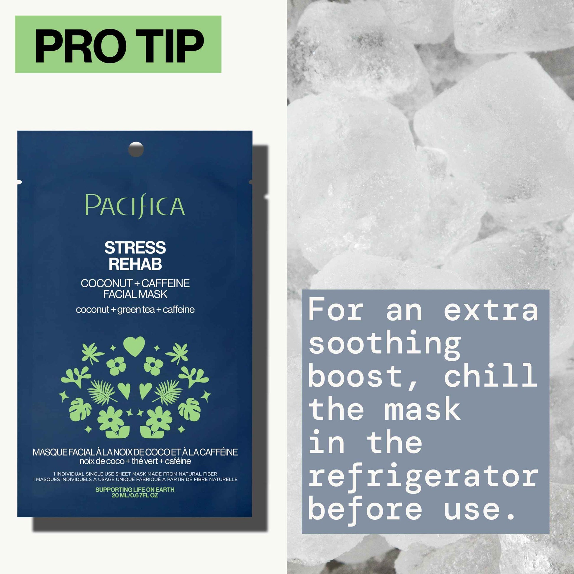 Pacifica Beauty Skin Rehab Coconut and Caffeine Facial Mask, Skincare, Green Tea, Puffiness, Face Mask, Sheet Mask, Face Care, All Skin Types, Vegan (6 Sheets)