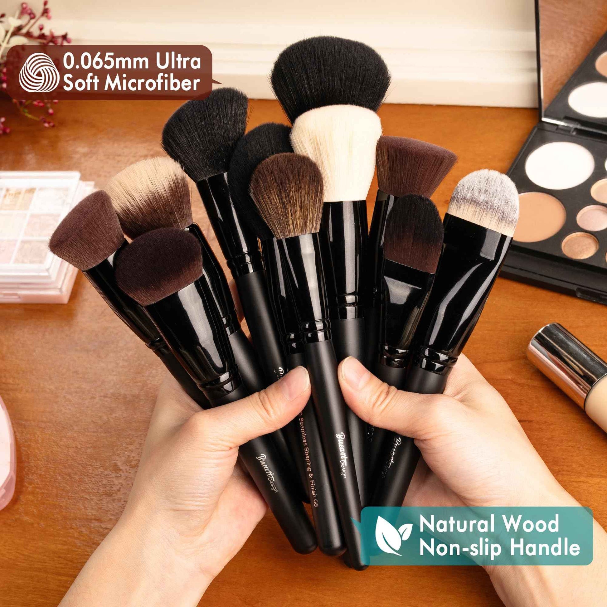 Bueart Design 32PCS Professional Makeup Brushes Set,Makeup brushes Kit with Premium soft hair for Foundation,Powder,Cream,Blush,Contour,Concealer,Bronzer,Eyeshadow,Blending For Pro Make up