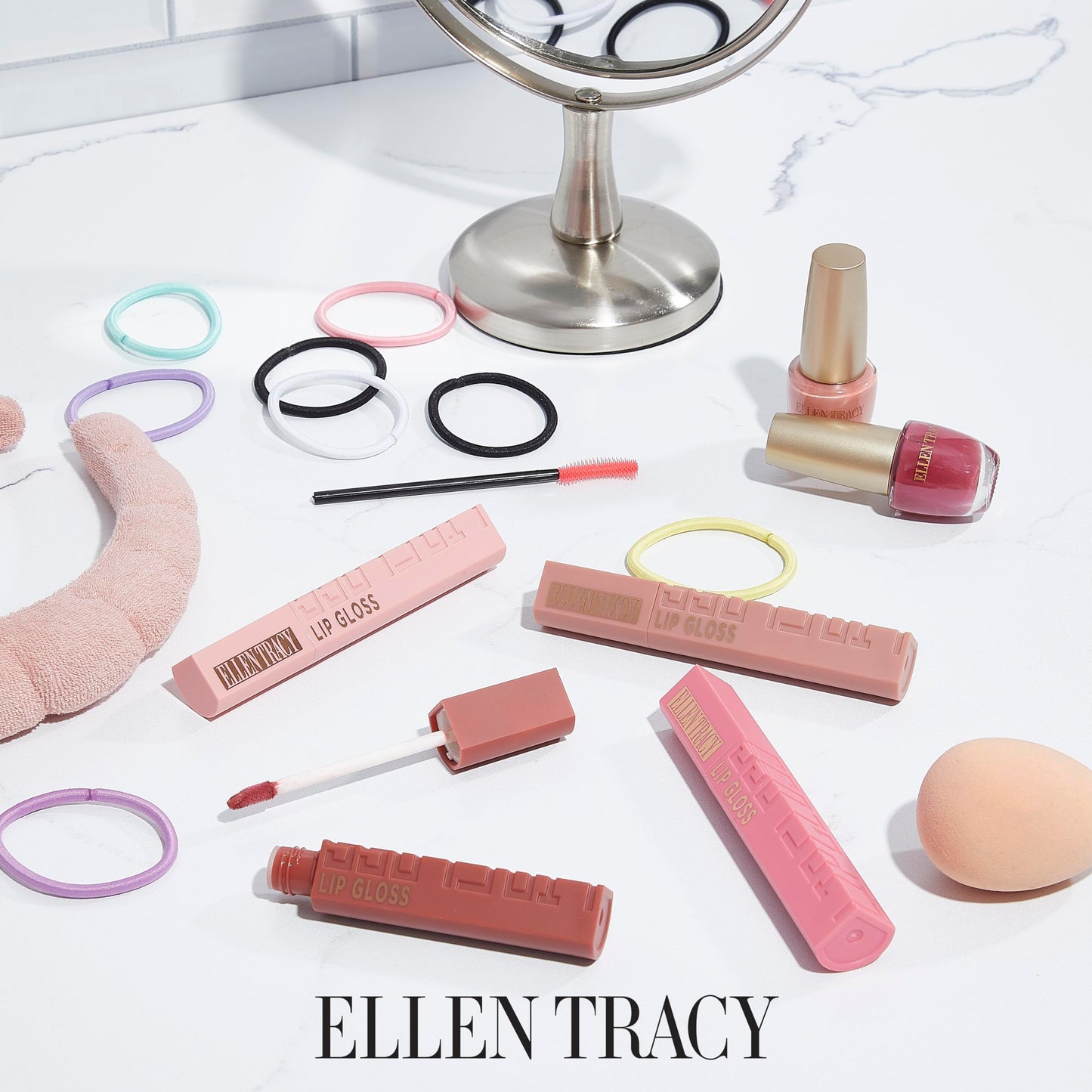 ELLEN TRACY Lip Gloss - 4-Piece Matte Set: A Stunning Collection of Everyday Elegance for Lips - Long-Lasting, Rich Colors