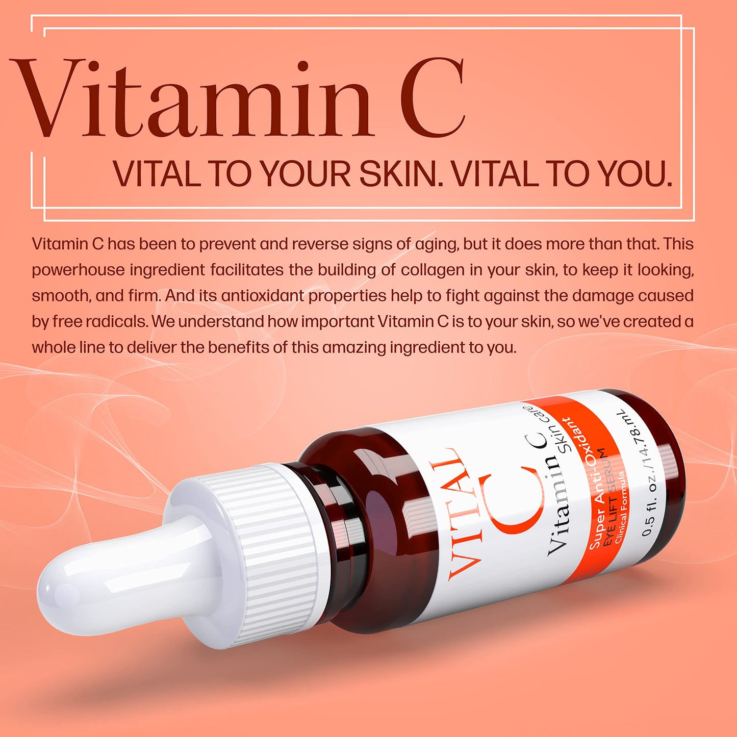 Vital C Vitamin C Serum for Eyes, 0.5 ounces | Anti Aging & Anti Wrinkle | Light Moisturizer | Skin Firming | Boosts Collagen | Anti Oxidant Rich