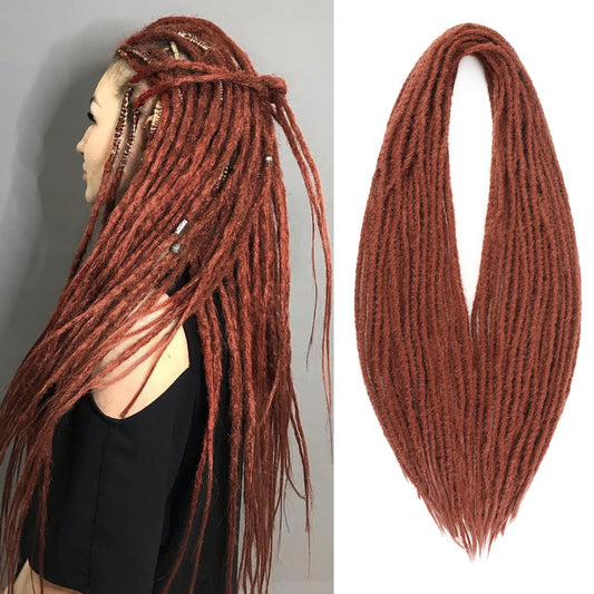 WIGNEE 24 Inches Double Ended Dreadlock Extensions Straight Synthetic Dreadlock Extensions 10 Strands Dreads Extensions (24 Inch, 350)