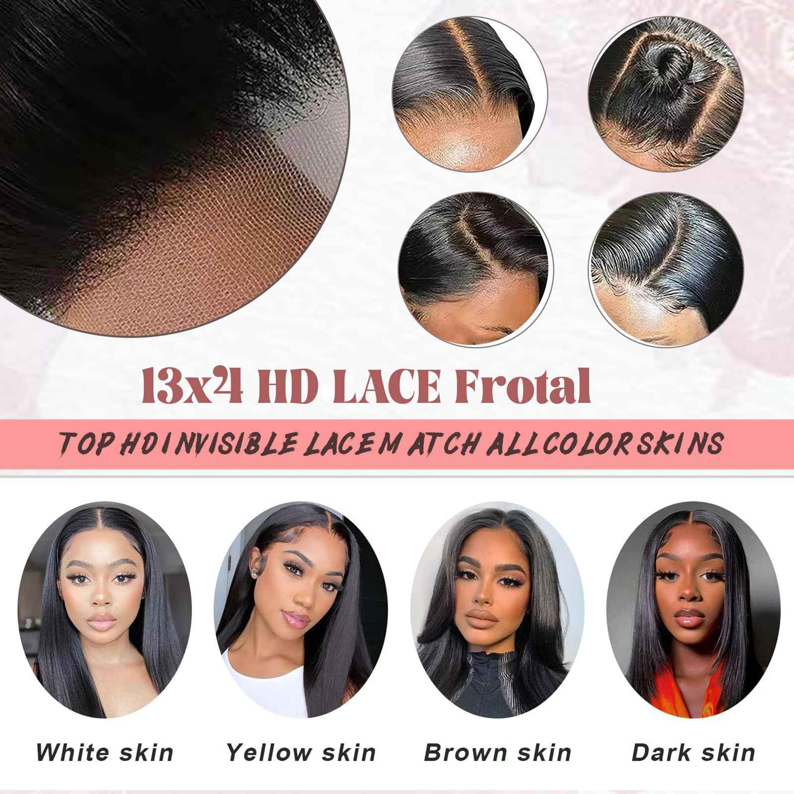Body Wave Transparent Lace Frontal Closure Human Hair,Ear to Ear 13x4 Transparent HD Lace Front Closures 100% Brazilian Virgin Hair Free Part Pre Plucked with Baby Hair Natural Hairline 150% Density