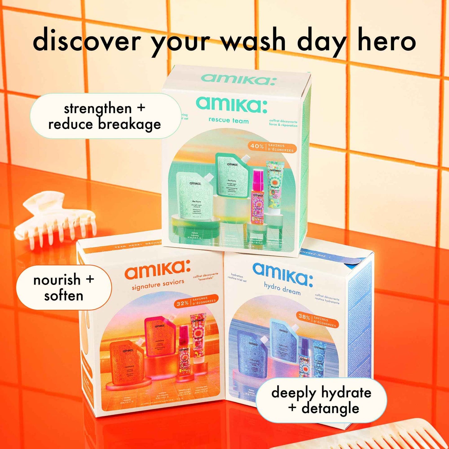 amika rescue team hair routine trial set