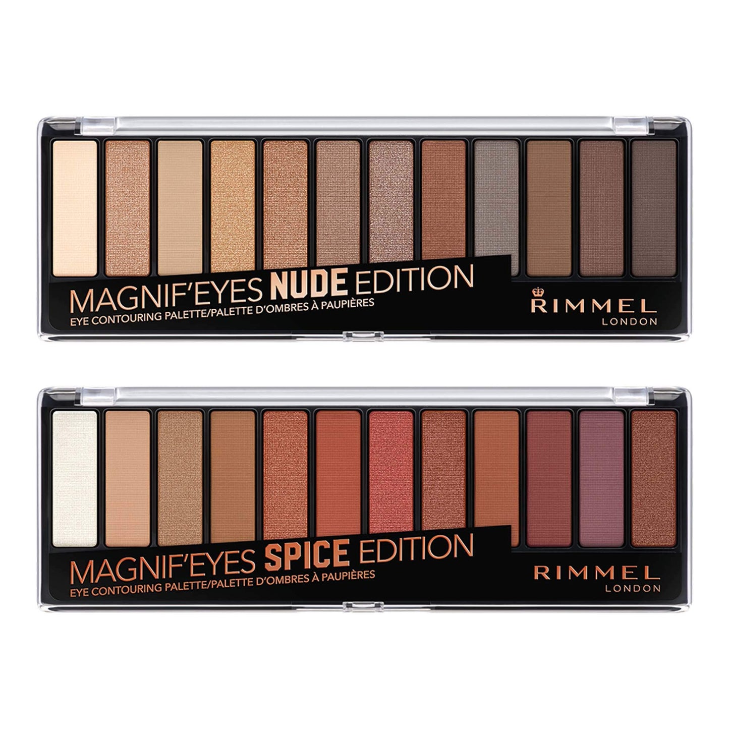 Rimmel Magnif'eyes Eyeshadow Palette, Nude and Spice, (Pack of 2)