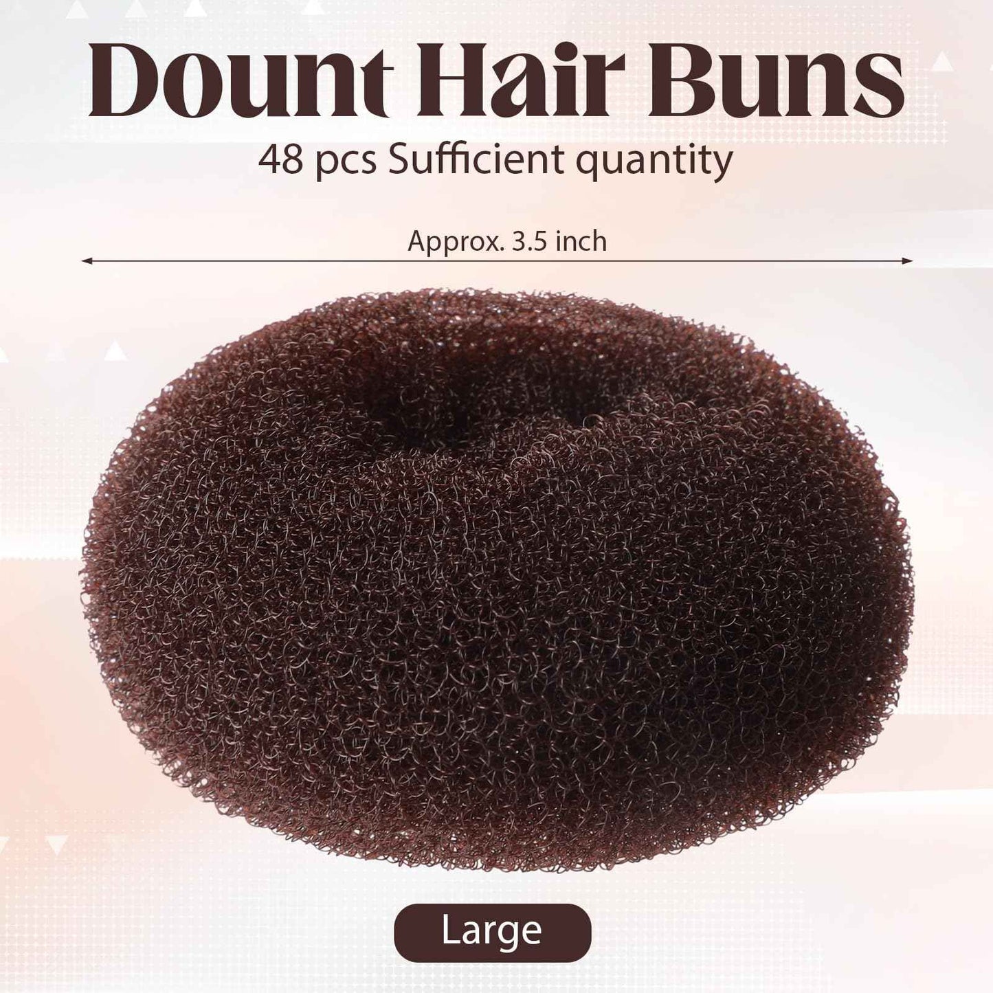 XunYee 48 Pcs Hair Donut Maker, Brown Large Hair Bun Rings for Ballet Style, Bulk Doughnut Shaper for Women and Girls(3.5 Inch)