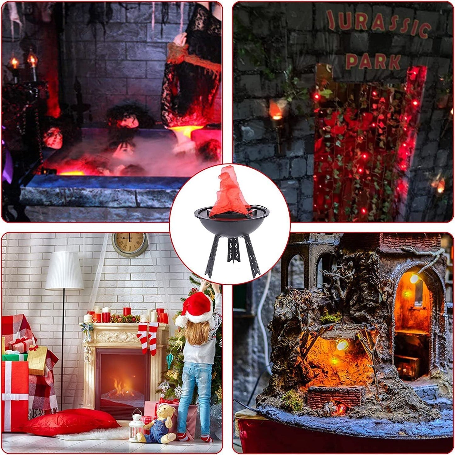 cjc Electric LED 3D Fake Fire Lamp Torch Camp Flame Light for Christmas Night Party Home Decors (30 cm Table Lamp)