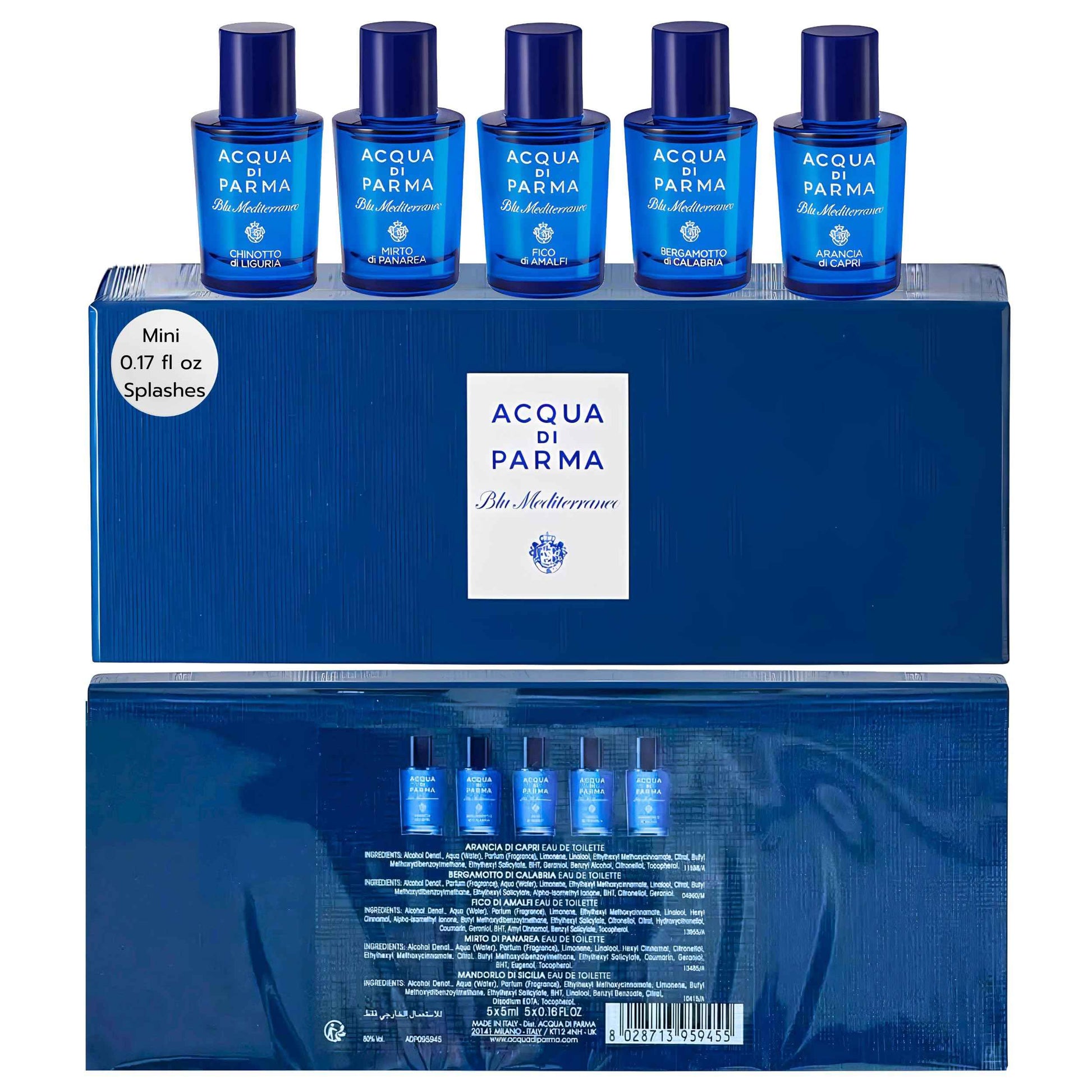 Acqua Di Parma Perfume Gift Set Blue Mediterraneo Variety Mini Splashes