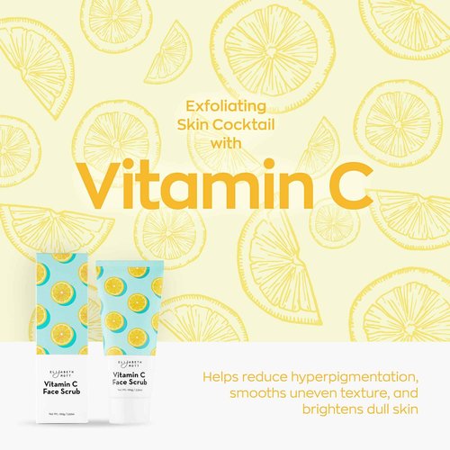 Elizabeth Mott Sure Thing Vitamin C Face Scrub – Heat Activated Exfoliating Facial Cleanser for Deep Pore Cleansing & Smoother Skin – Gentle Brightening Scrub, Vegan & Cruelty-Free Skincare, 3.52 oz