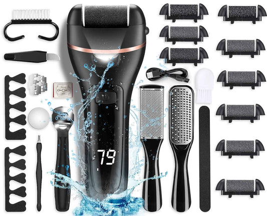 27 in 1 Electric Callus Remover for feet Professional Pedicure kit,Foot Care Tools,Pedicure Tools,Replace Roller Head for feet Refill Roller Extra