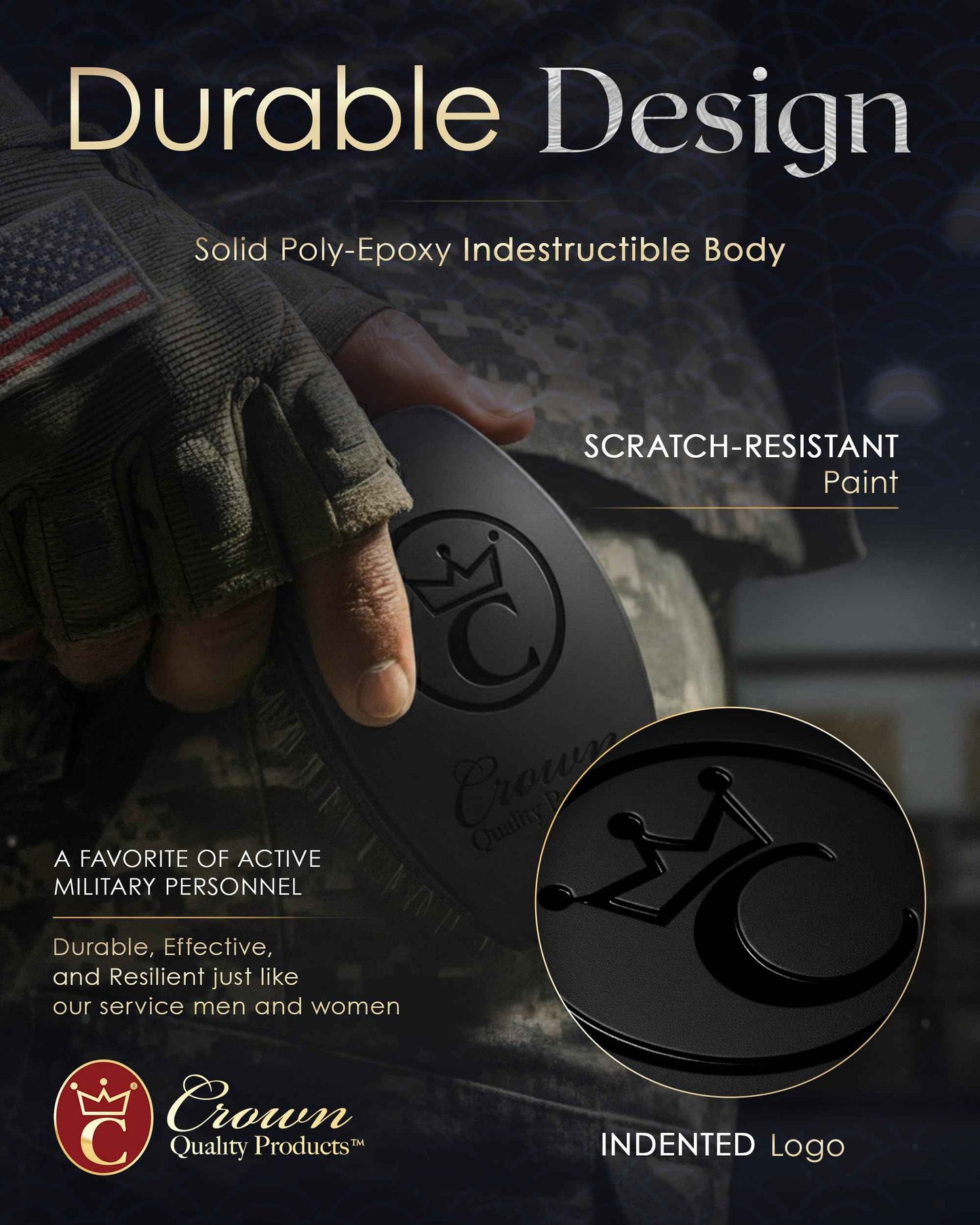 Crown Quality Products 360 Sport Wave Caesar 2.0 Boar Bristle Hairbrush, Medium, Triple Black - Non-Slip Grip, Waterproof Design - The Ultimate 360 Wave Brush