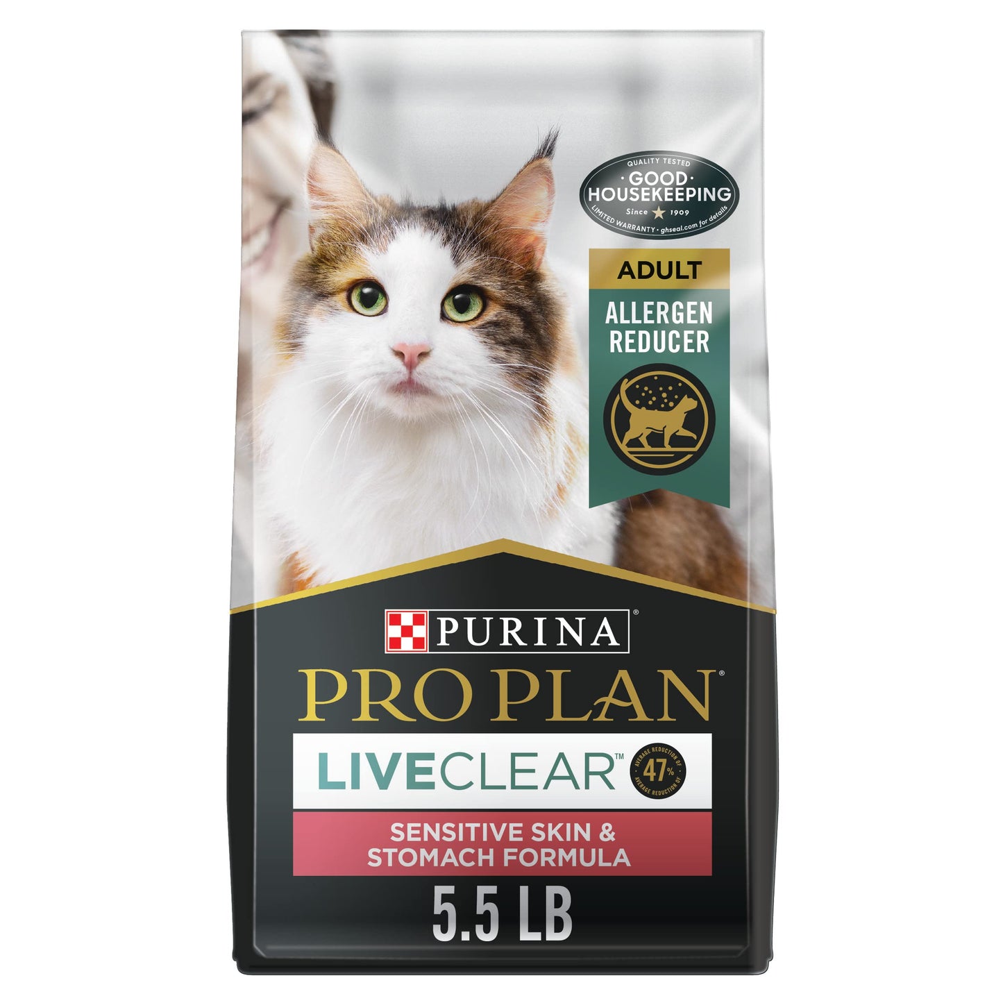 Purina Pro Plan Allergen Reducing, High Protein Cat Food, LIVECLEAR Turkey and Oatmeal Formula - 5.5 lb. Bag