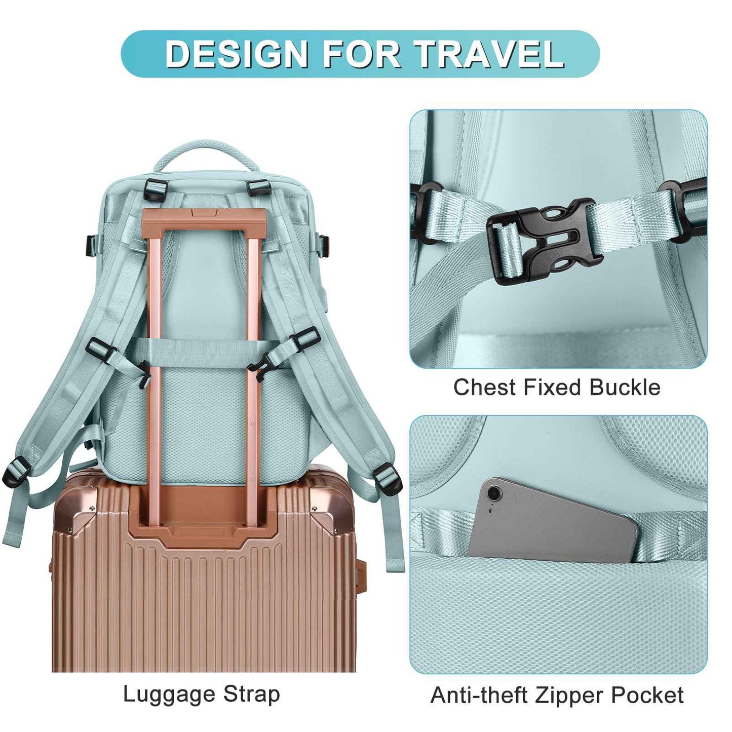 Personal Item Travel Backpack For Women Men Airline Approved Carry On Backpack Flight Approved Waterproof Sports Luggage Backpack Casual Daypack Small Hiking Backpack