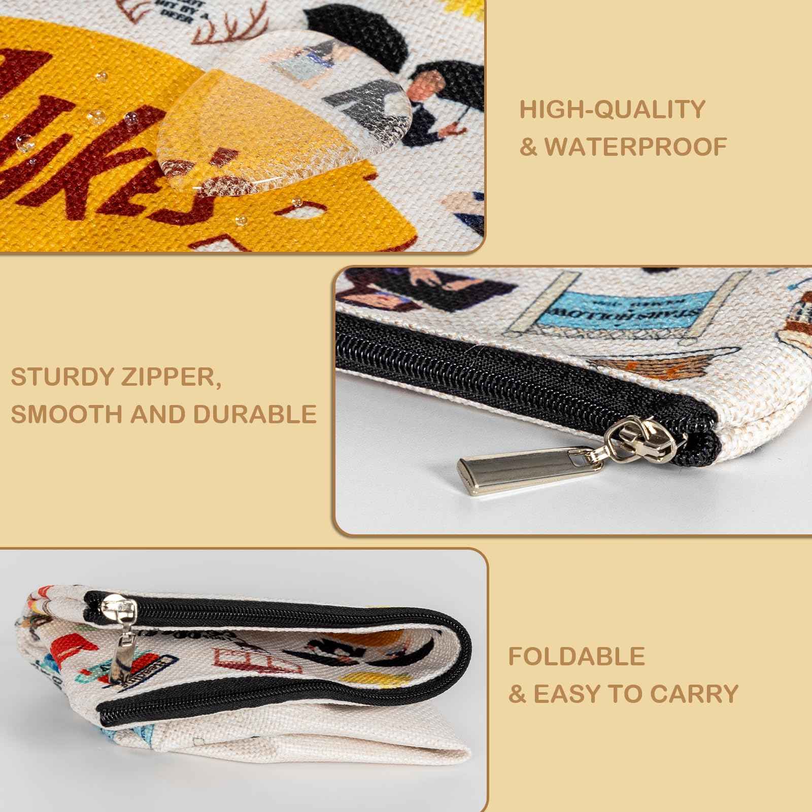 wooyuan Gilmore Makeup Bag, TV Show Merchandise Fans Gifts, Luker's Dinner Inspired Presents, Cosmetic Toiletry Case with Zipper, Travel Essentials Organizer for Women/Sister/Friend