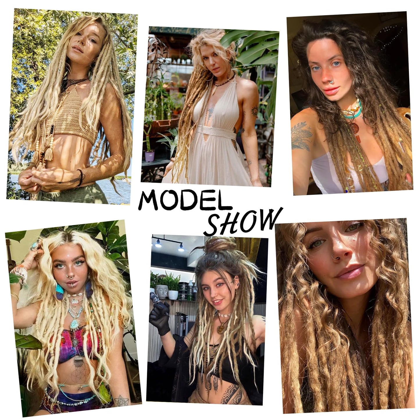 WIGNEE 24 Inch Synthetic Dreadlock Extensions Unisex Boho Straight Dreads Extensions 10 Strands Gradient Color Ombre Brown Dreadlocks Extension Handmade Soft Reggae Style Fake Dreads (24 Inch，M1B/27)