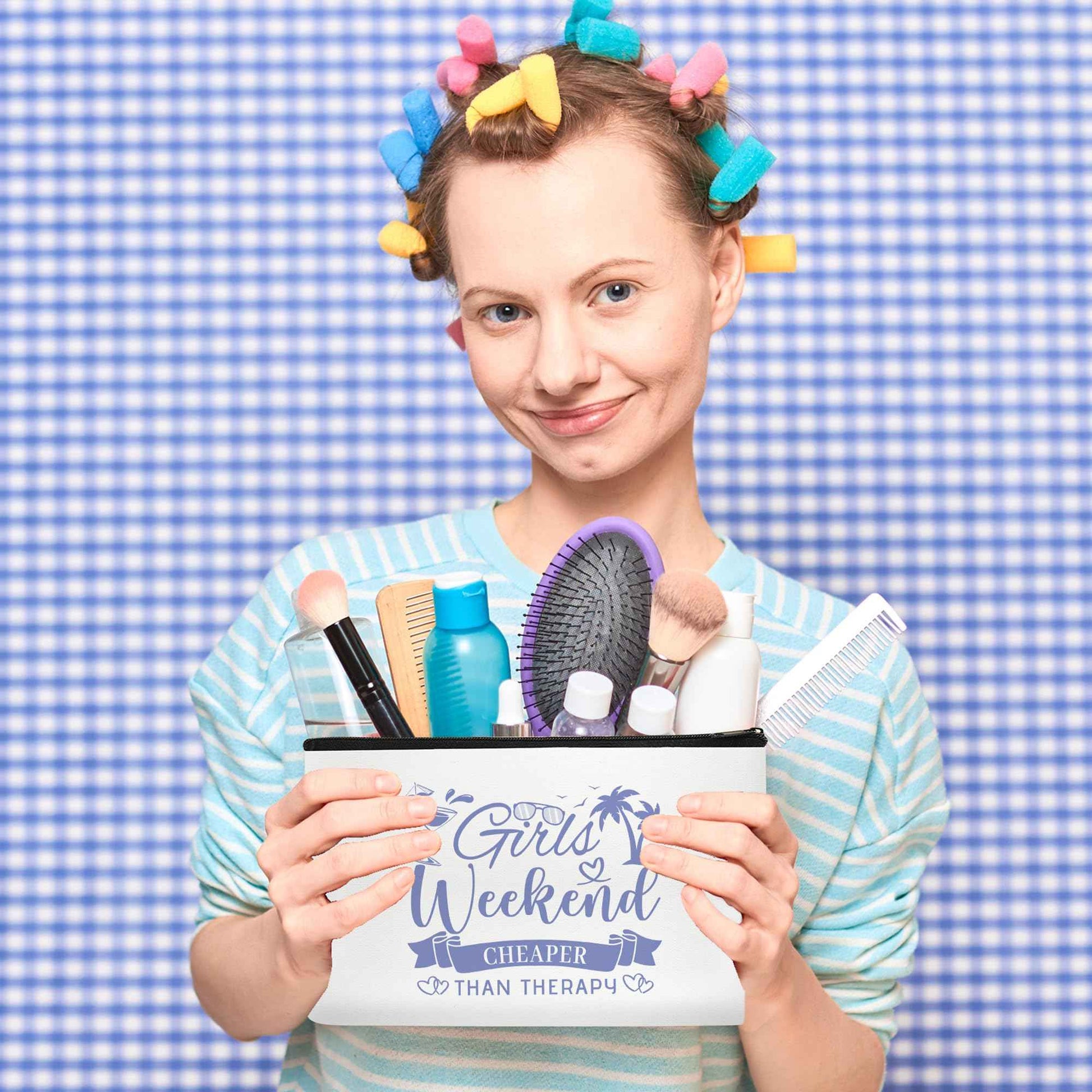 SEAOYOZO Girls Weekend Gifts Makeup Bags for Women Girls Trip Gifts Cosmetic Bag Travel Toiletry Bag Zipper Pouch Friendship Bachelorette Party Favors Birthday Christmas