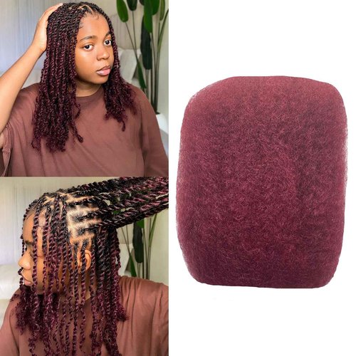 Afro Kinkys Bulk Human Hair For Braiding Afro Kinky-Curly Human Hair Bulk For Mini Twist Hair 14Inchs 50g/pack Bulk Human Braiding Hair For Micro Locs Extensions (99J, 14Inchs,50g/pack)