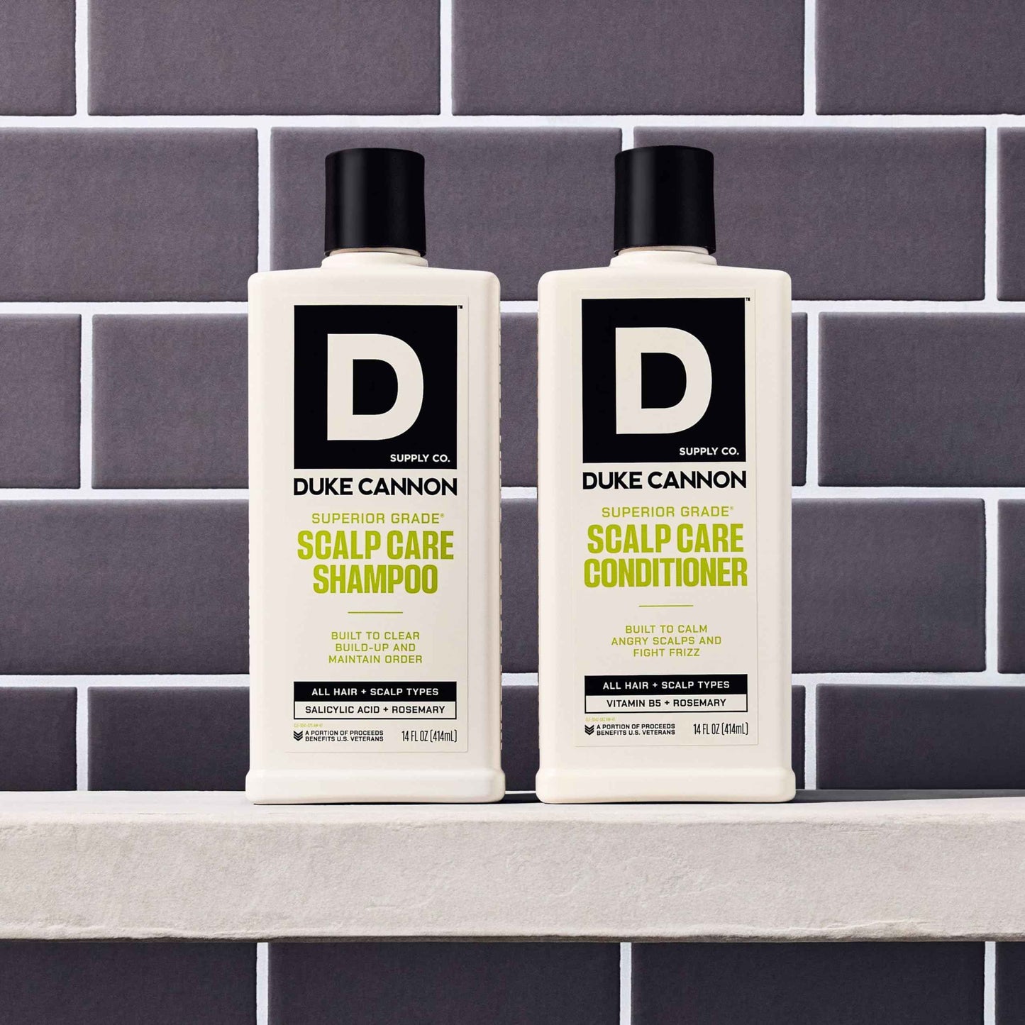 Duke Cannon Superior Grade Scalp Care Shampoo & Conditioner Bundle, 2-Pack, 14 oz Each – Deep Cleansing, Scalp Soothing, Sulfate-Free, Moisturizing Hair Care for Men