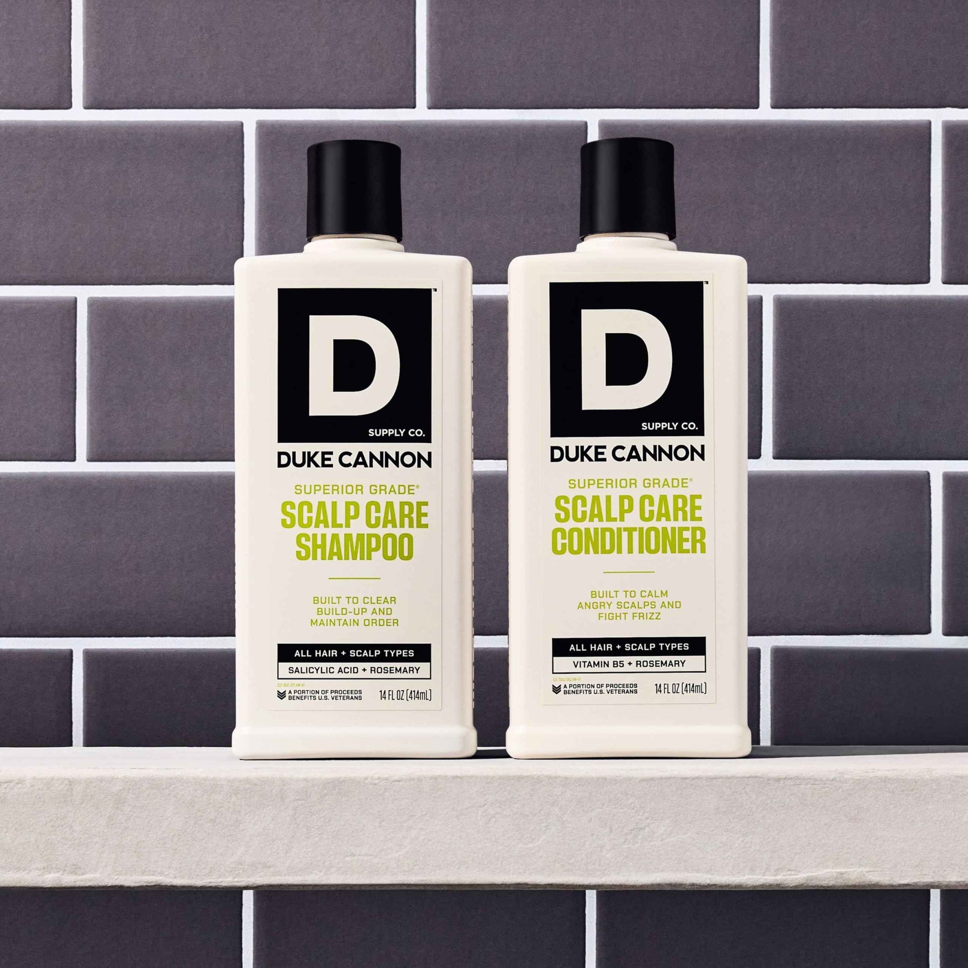 Duke Cannon Superior Grade Scalp Care Shampoo & Conditioner Bundle, 2-Pack, 14 oz Each – Deep Cleansing, Scalp Soothing, Sulfate-Free, Moisturizing Hair Care for Men