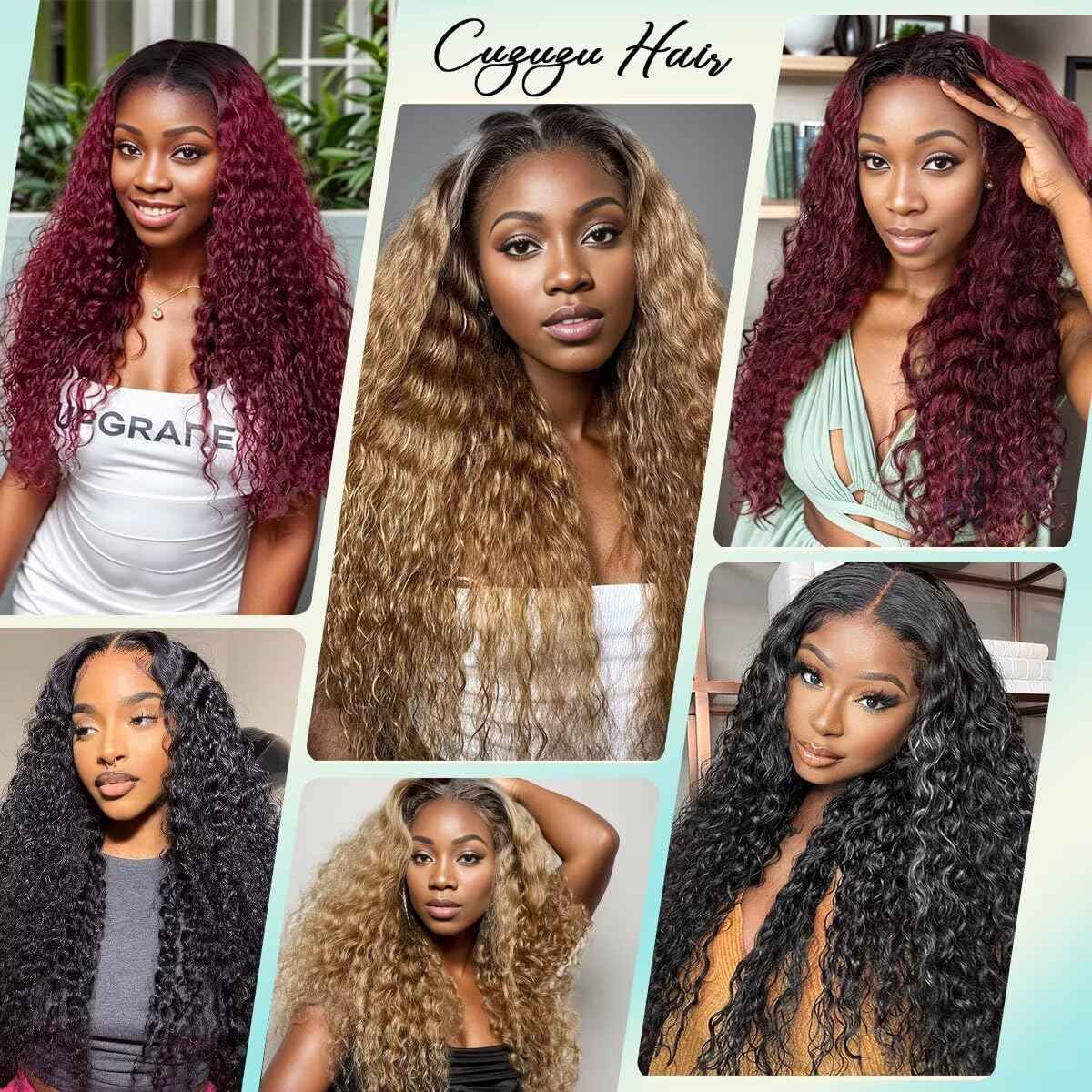T1B/27 12A Human Hair Bundles 16 Inch Deep Wave Bundles Human Hair 100% Unprocessed Brazilian Virgin Deep Curly Weave 1 Bundle Water Wavy Hair Extensions Honey Blonde Bundle for Women