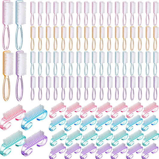 Patelai 100 Pcs Handle Grip Nail Brush Bulk Colorful Nail Scrubber Cleaner Fingernail Brushes Hand Toes Scrub Cleaning Brushes Pedicure Scrubbing Tool for Men and Women, Multicolor Brush