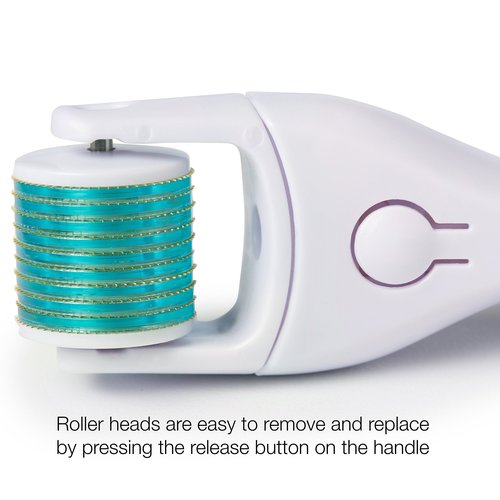 Derma Roller Microneedle 6 Piece Kit [DERMAROLL by Prosper Beauty] Face Roller with 4 Replaceable Heads Exfoliation Microdermabrasion Micro Derma Skin Care Tool Dermaplaning Microneedling