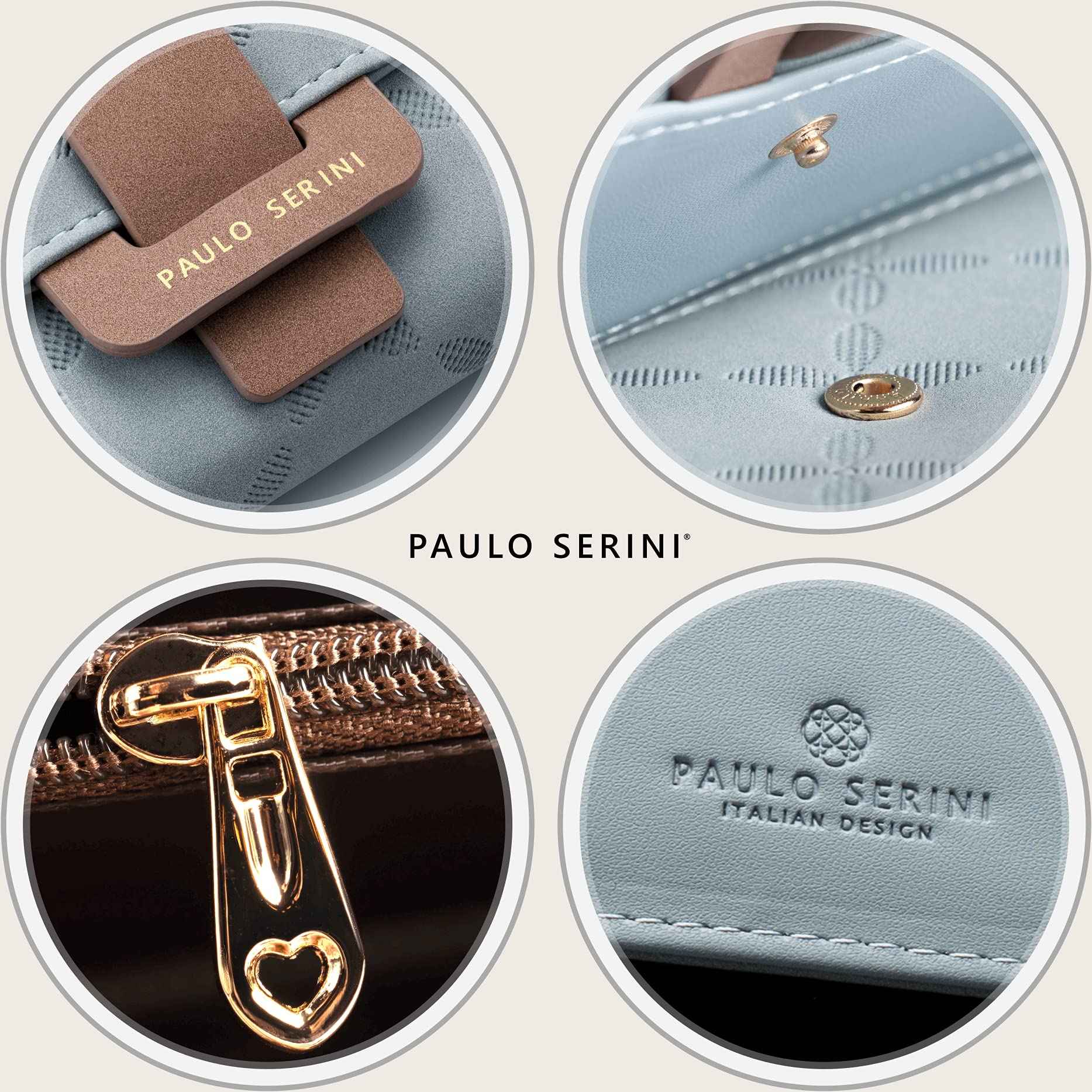 PAULO SERINI® Wallet Women - Womens Wallet with Coin Purse - Card Holder 9 Cards - Wristlet - Vegan Wallets for Women - Birthday Gifts for Women - Billeteras de Mujer - Carteras de Mujer - Sky Blue