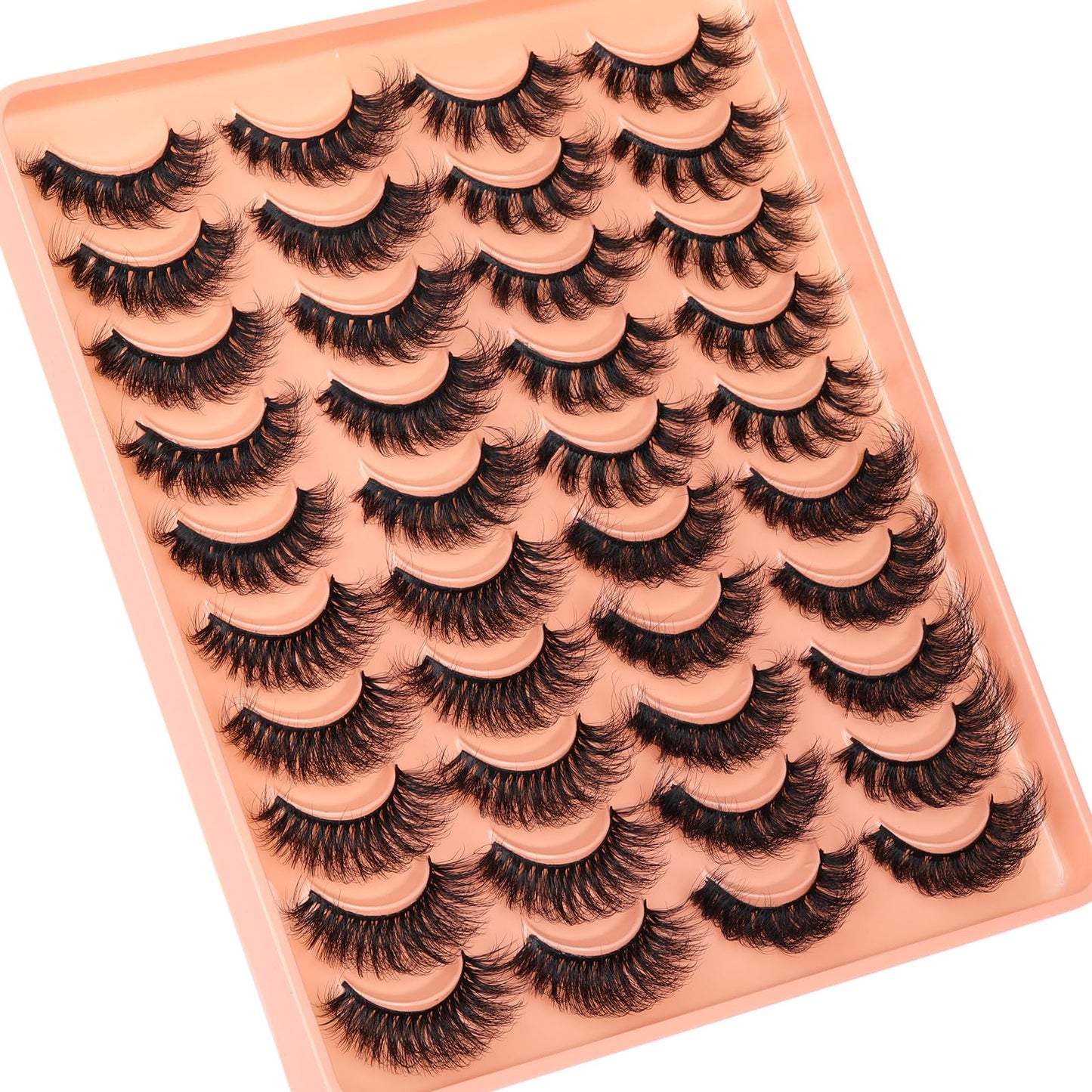 Lashes Mink Fluffy False Eyelashes Wispy Lashes Pack 4 Styles Mixed Faux Mink Eyelashes Volume Strip Fake Eye Lashes 20 Pairs by Yawamica