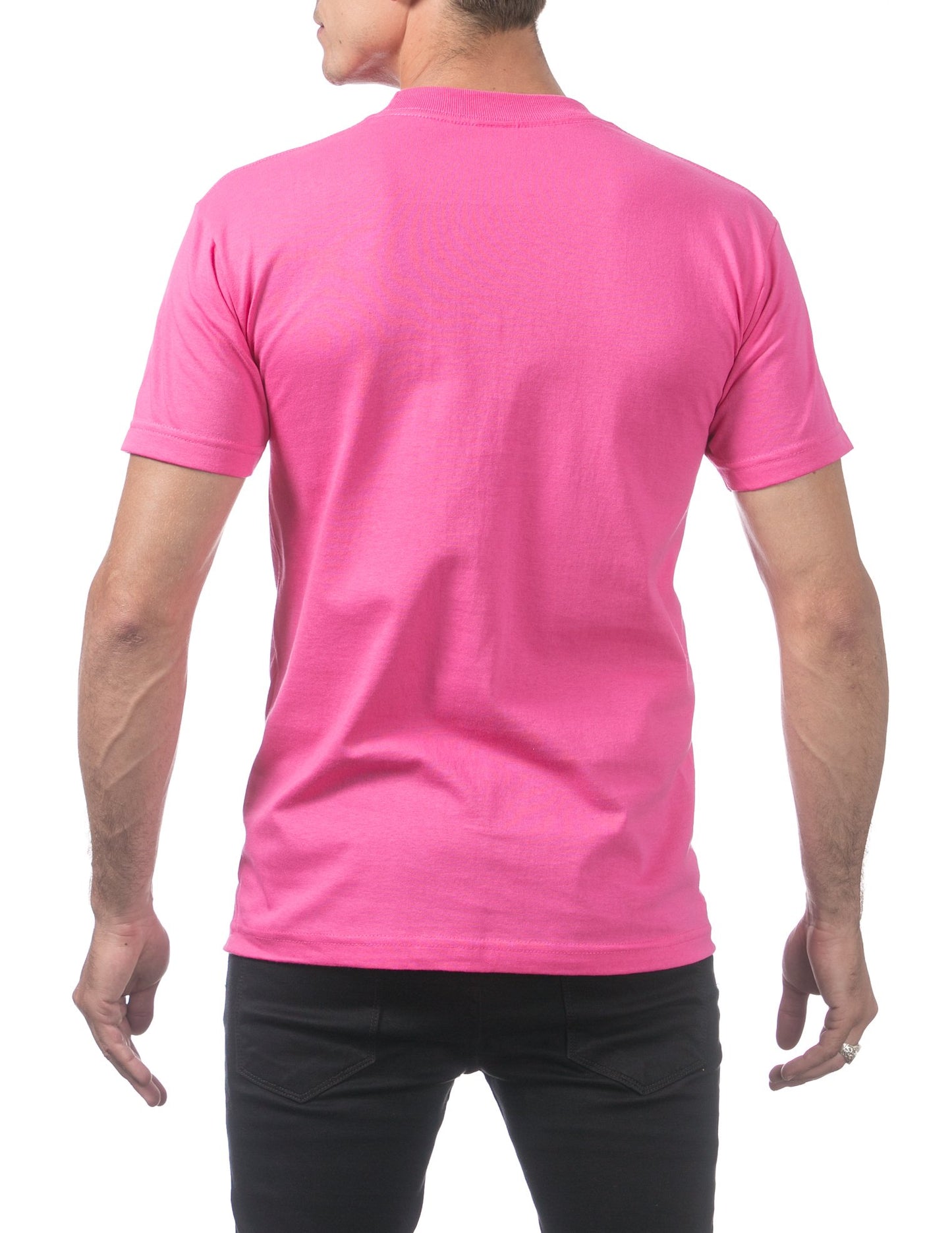 Pro Club Men's Comfort Cotton Short Sleeve T-Shirt, Hot Pink, X-Large