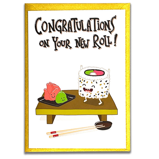 Congratulations on Your New Roll Card, Cute and Funny New Job Card, Work or Office Promotion Congrats Card for Boss, Coworker, Colleague, Friend