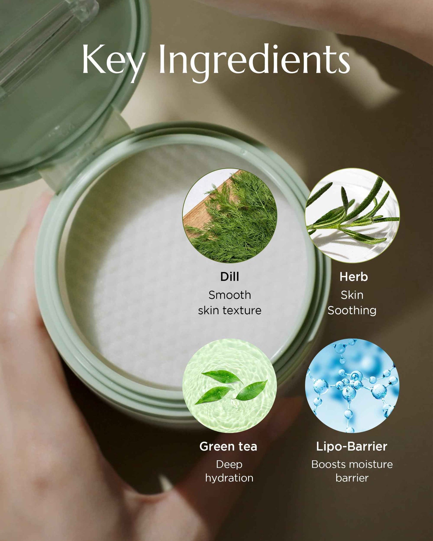 CHICHO Dill Light Toner Pads 82.9% Dill Extract Green Tea Centella Korean Face Exfoliating and Moisturizing Pad Sensitive Skin Vegan OEKO-TEX Cotton - For Dull & Rough Skin, 80 Pads