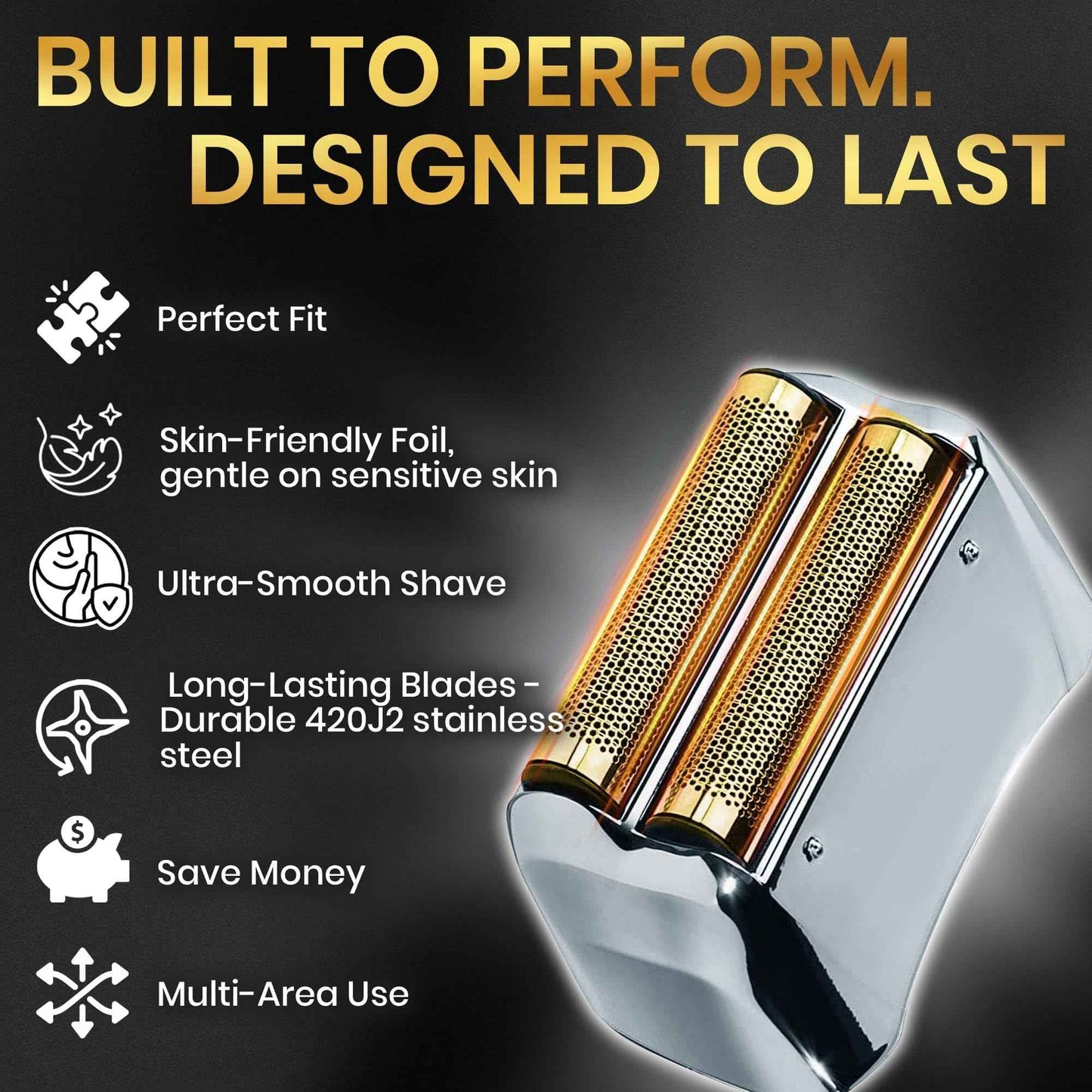 1Pcs for Shaver Foil TS-1 TS-2, ProFoil Lithium Shaver Replacement Titanium Foil Assembly and Inner Cutters Compatible with Andis Smooth Shaving Cordless Shavers, Replacement Blades and Foil
