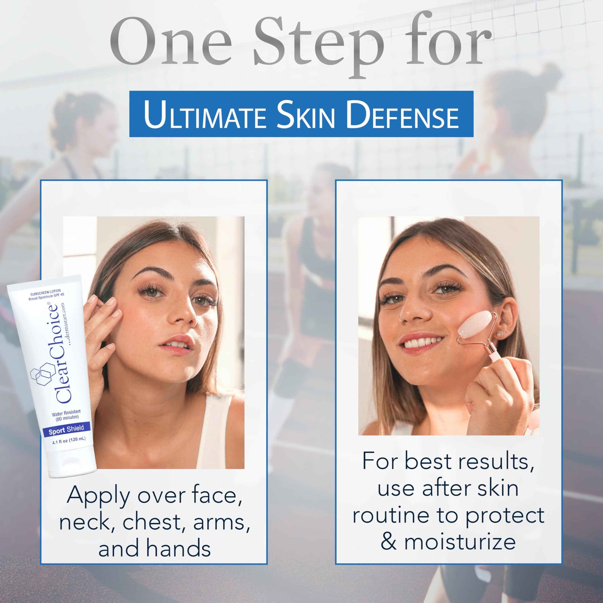 Clear Choice Sunscreen for Face SPF 45, Oil Free Sunblock & Light Moisturizer with Zinc Oxide, Reef-Safe, Broad Spectrum, Water-Resistant, No White Cast, Dermatologist Recommended, 4oz