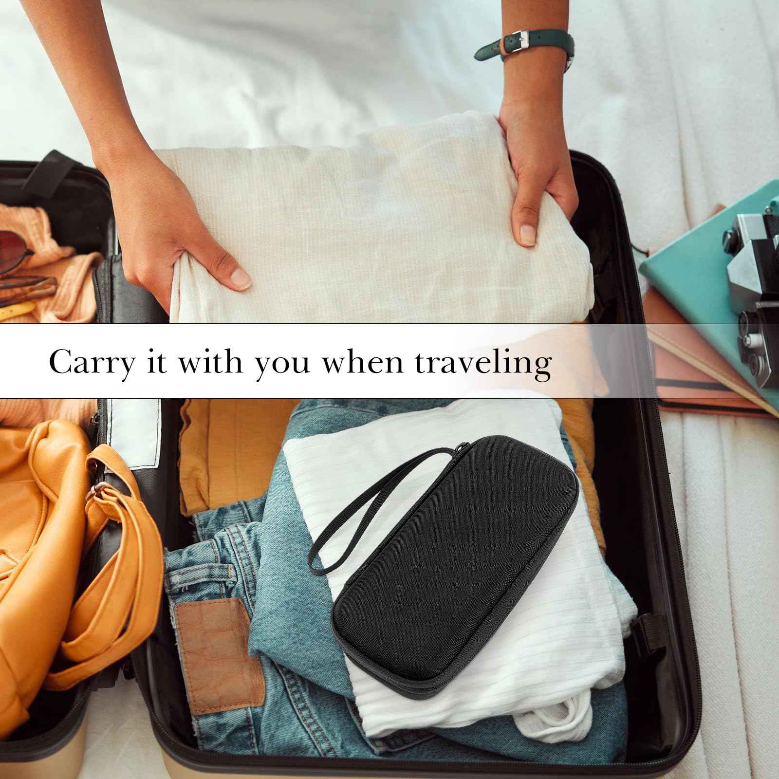 Linkidea Durable Travel Case Compatible with Wahl USA Pro Series 3026018, Manscaper Model 5708, Beard Trimmer Grooming Accessories Organizer, Portable Storage Box (Black)